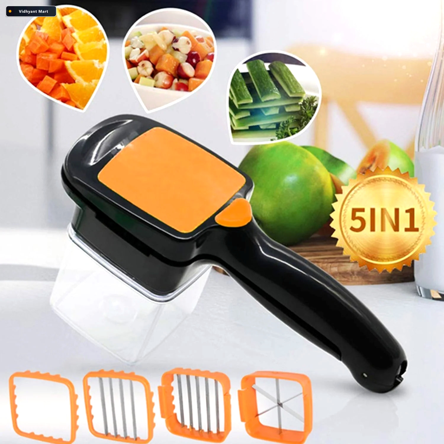 Vidhyant Mart Vegetable Chopper 5 In 1 Multi Functional Food Dic 4