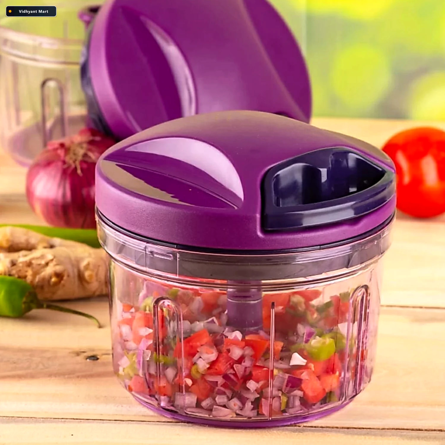 Vidhyant Mart Vegetable Chopper 750ml Efficient Pull String Cutt 3