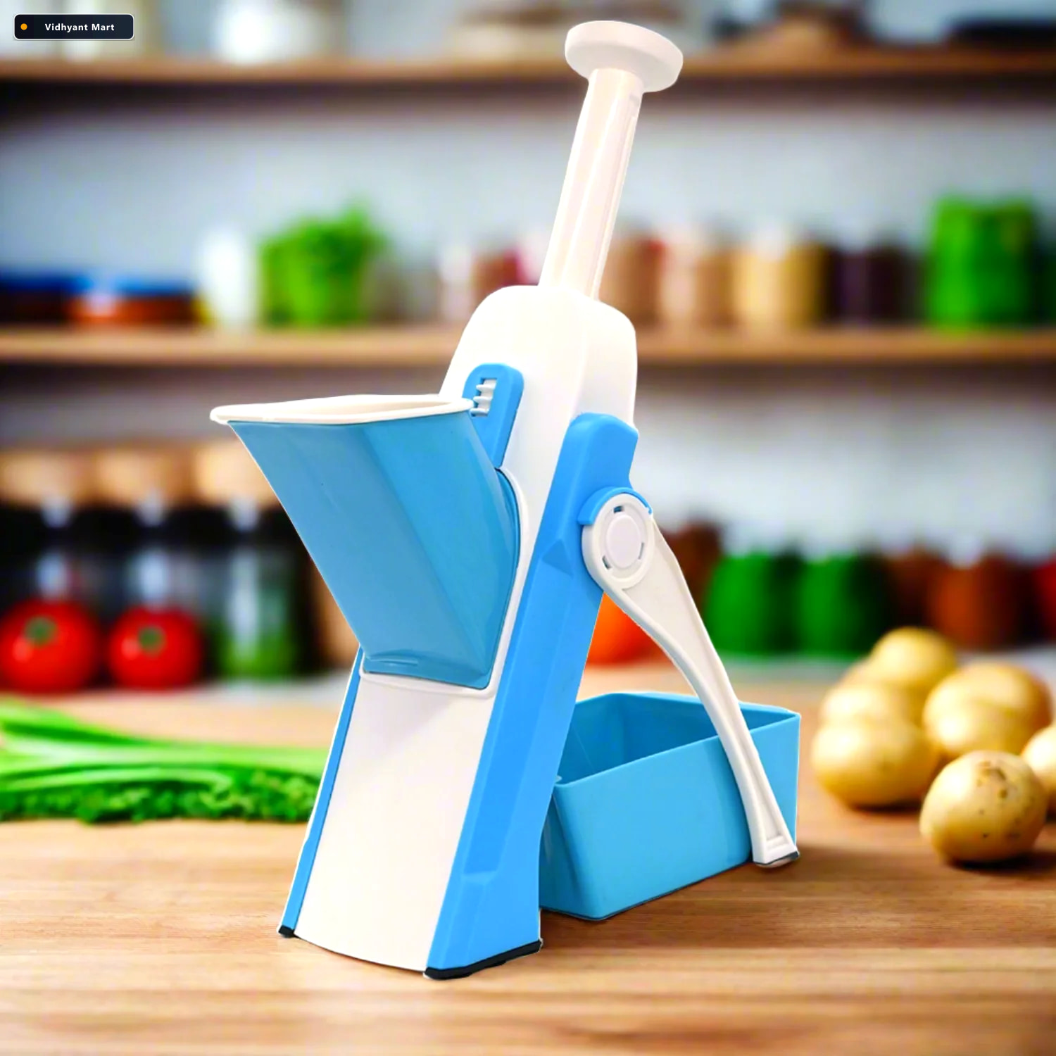 Vidhyant Mart Vegetable Chopper Adjustable Hand Press Slicer Xce 3