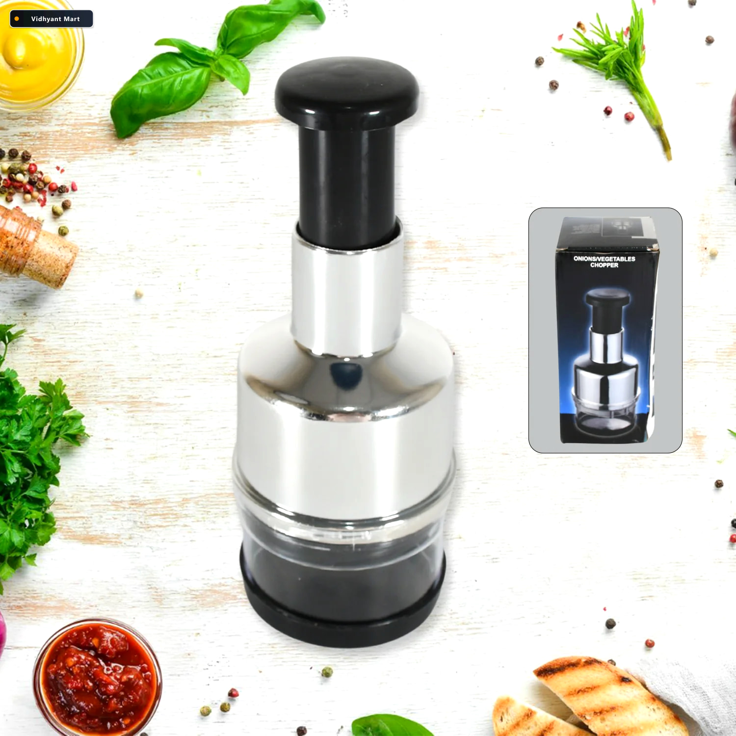 Vidhyant Mart Vegetable Chopper Stainless Steel Easy Prep For Ki 2