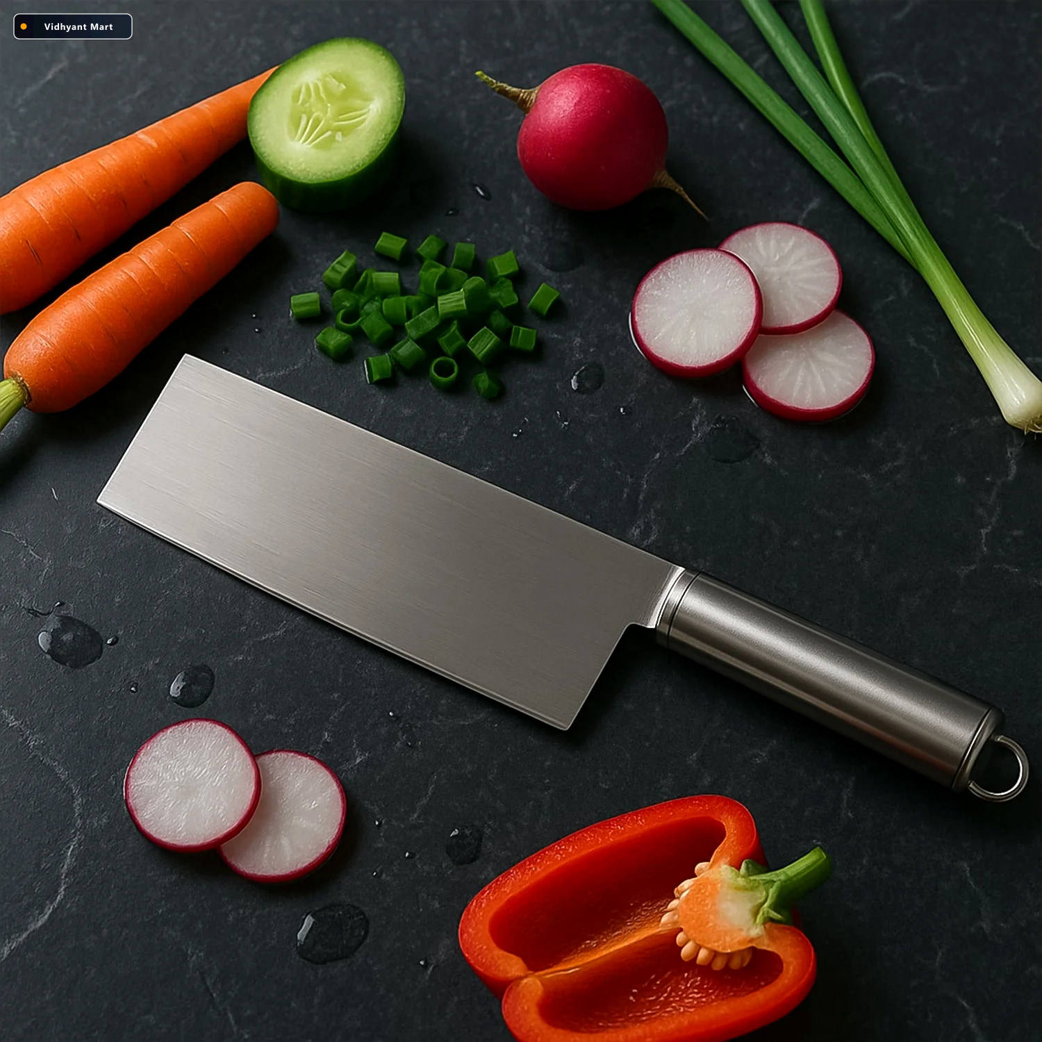Vidhyant Mart Vegetable Cleaver Knife Ultra Sharp Stainless Stee 3
