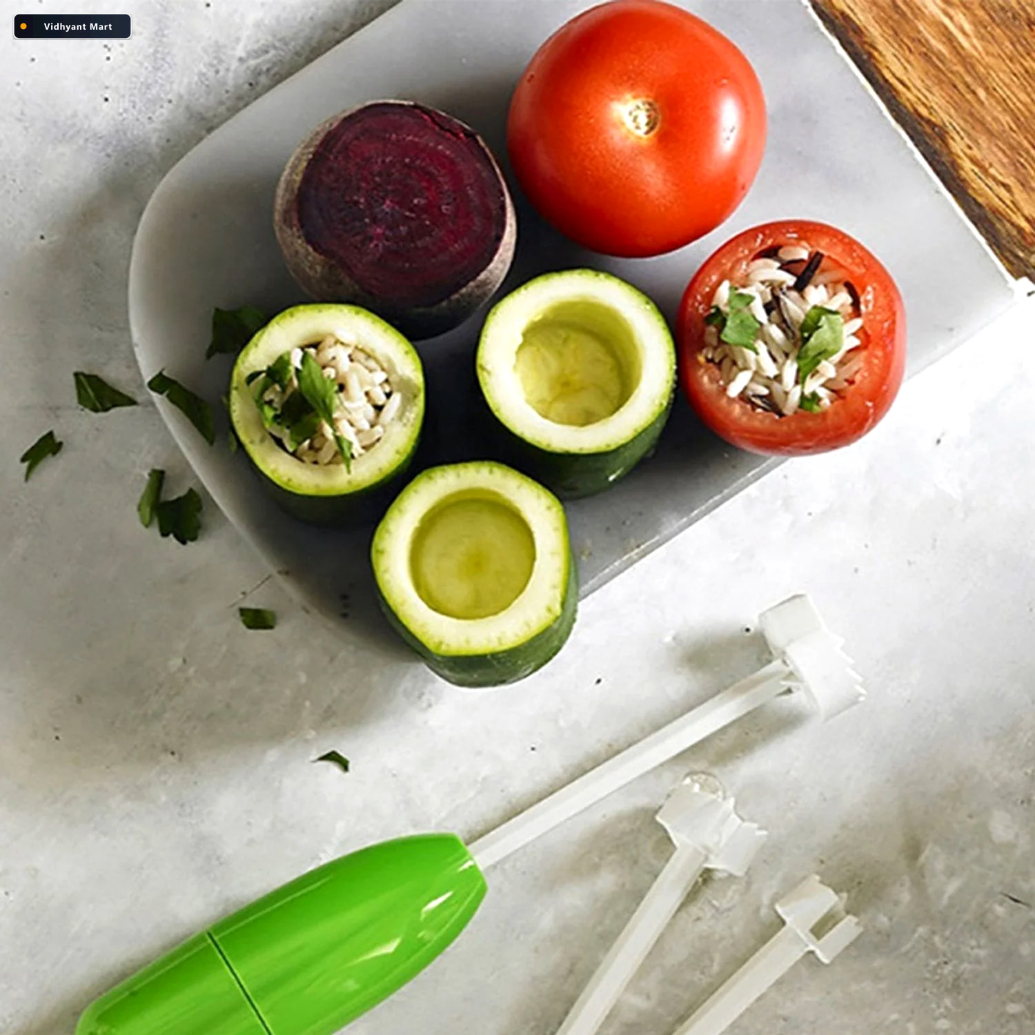 Vidhyant Mart Vegetable Corer Stuffed Veggie Drill Tool Quicksli 3