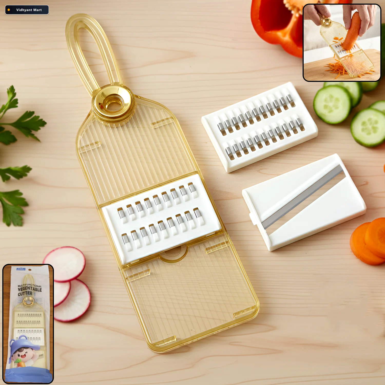 Vidhyant Mart Vegetable Cutter Set Multifunctional Slicer With I 1