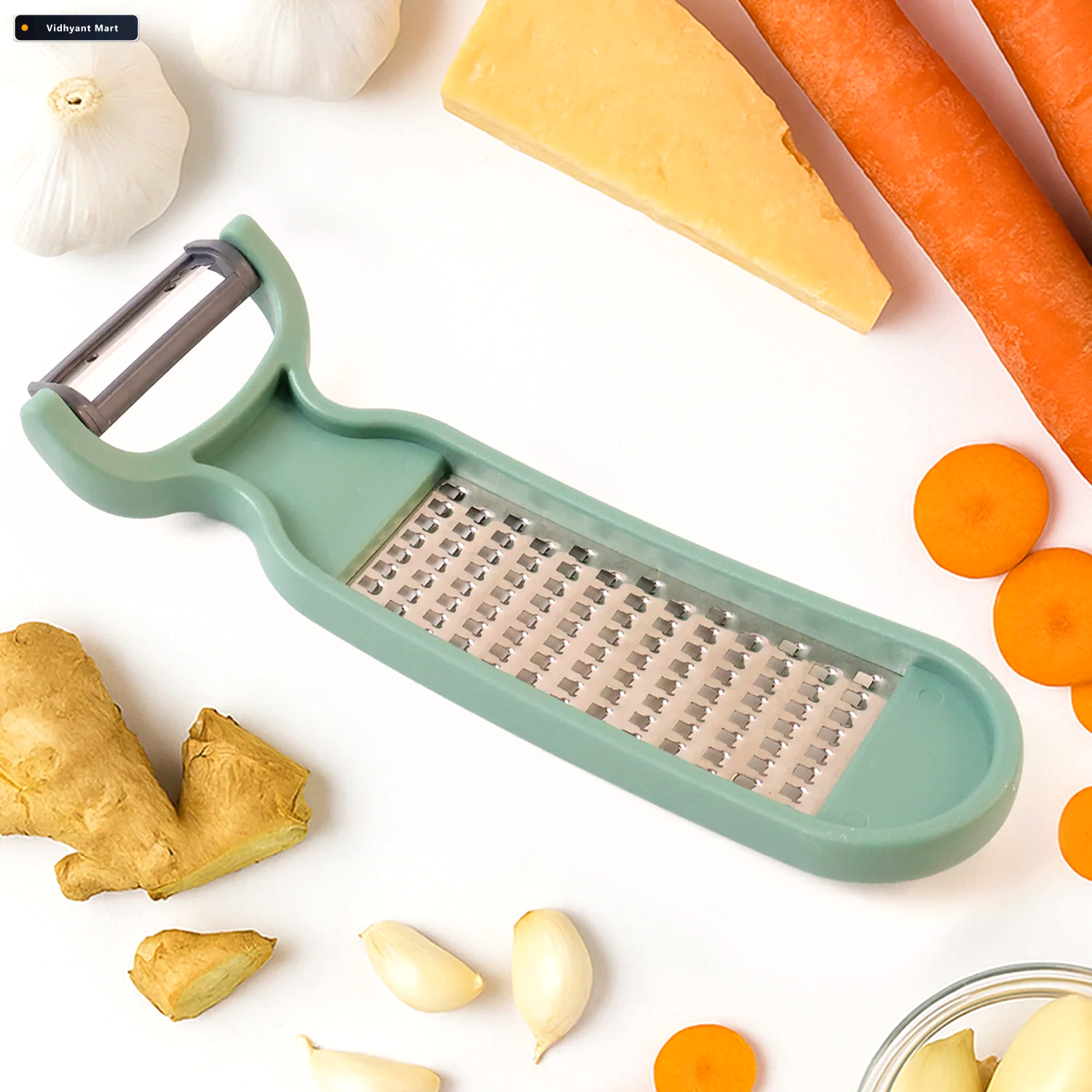 Vidhyant Mart Vegetable Grater 2 In 1 Peeler Stainless Steel Cut 2