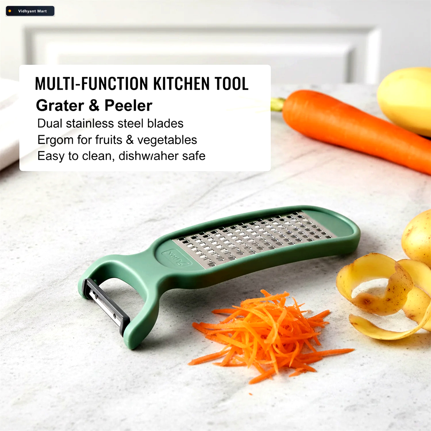 Vidhyant Mart Vegetable Peeler 2 In 1 Multipurpose Peeler Grater 3