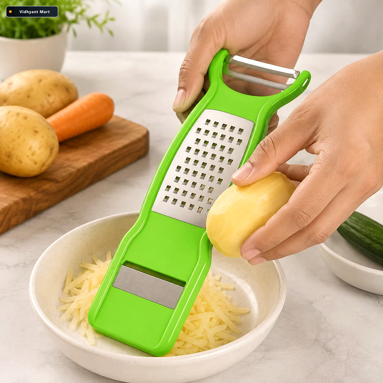 Vidhyant Mart Vegetable Peeler 3 In 1 Stainless Steel Multi Func 1
