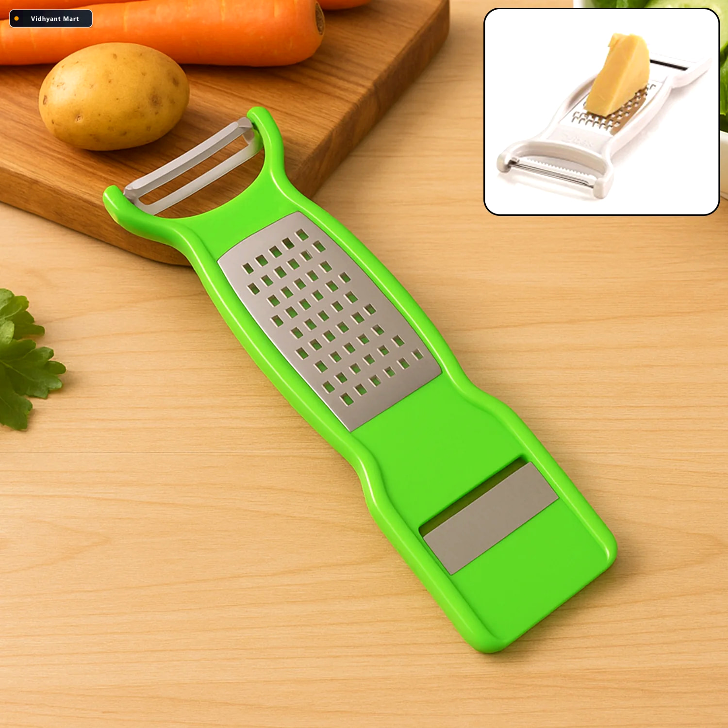 Vidhyant Mart Vegetable Peeler 3 In 1 Stainless Steel Multi Func 2
