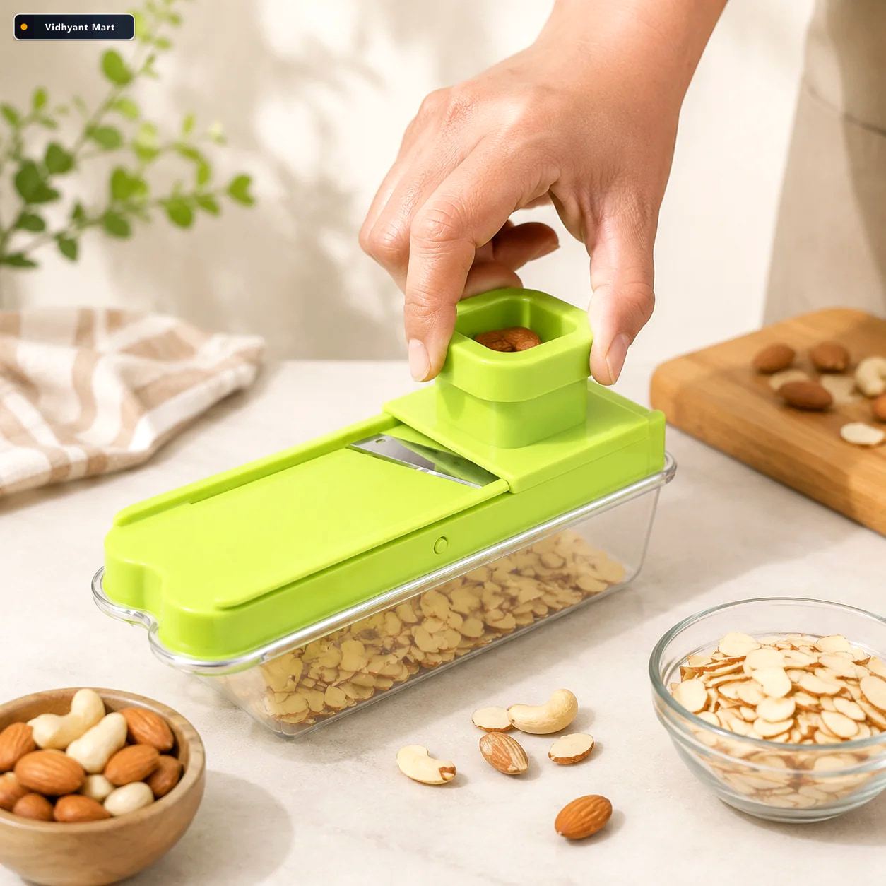 Vidhyant Mart Vegetable Slicer Adjustable Stainless Steel Blade 1