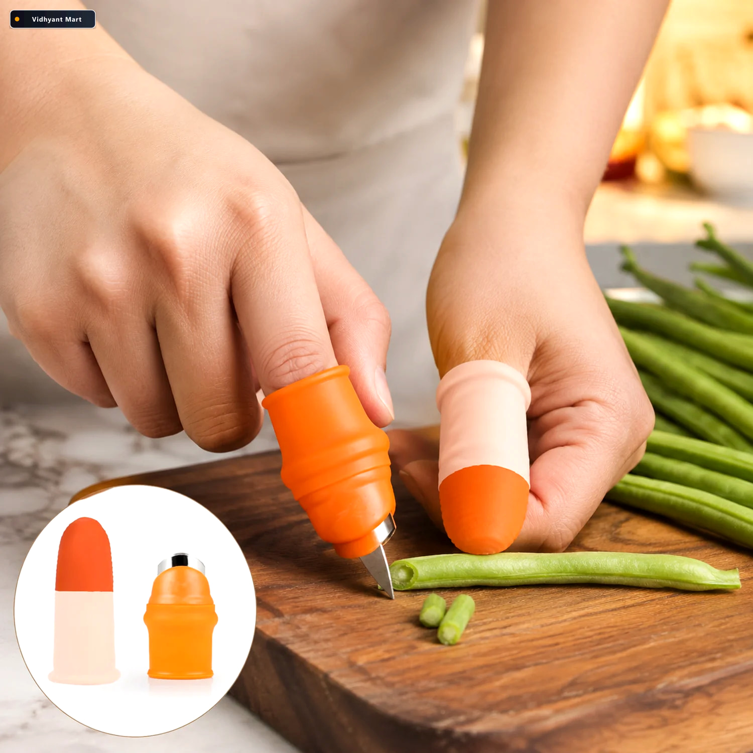 Vidhyant Mart Vegetable Thumb Cutter Safe Easy Kitchen Tool Quic 1
