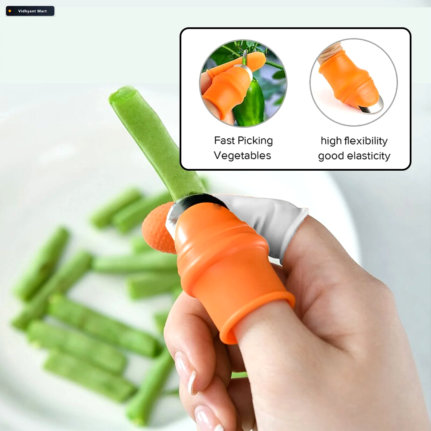Vidhyant Mart Vegetable Thumb Cutter Set 5 Piece Sharp Blades Qu 2