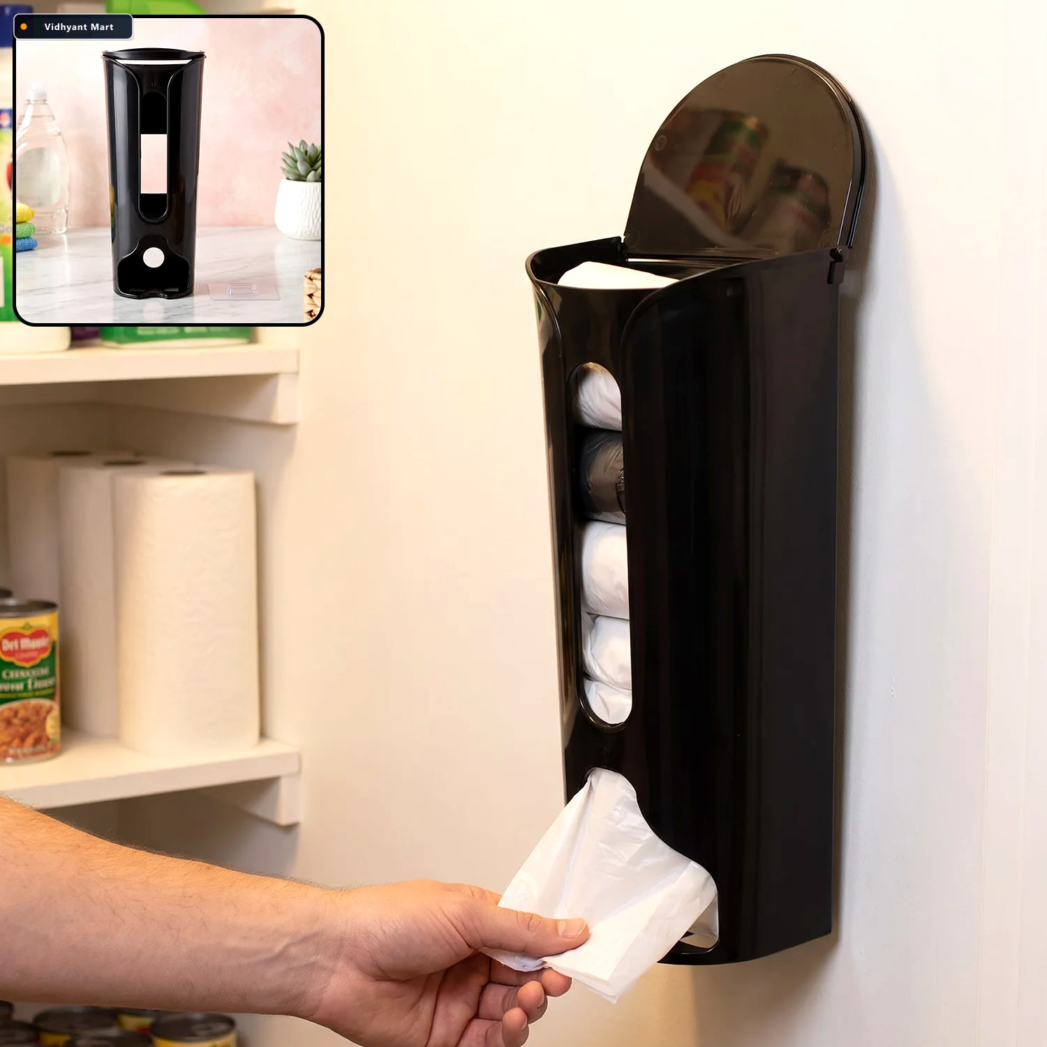 Vidhyant Mart Vertical Plastic Bag Holder Wall Mounted Kitchen S 1