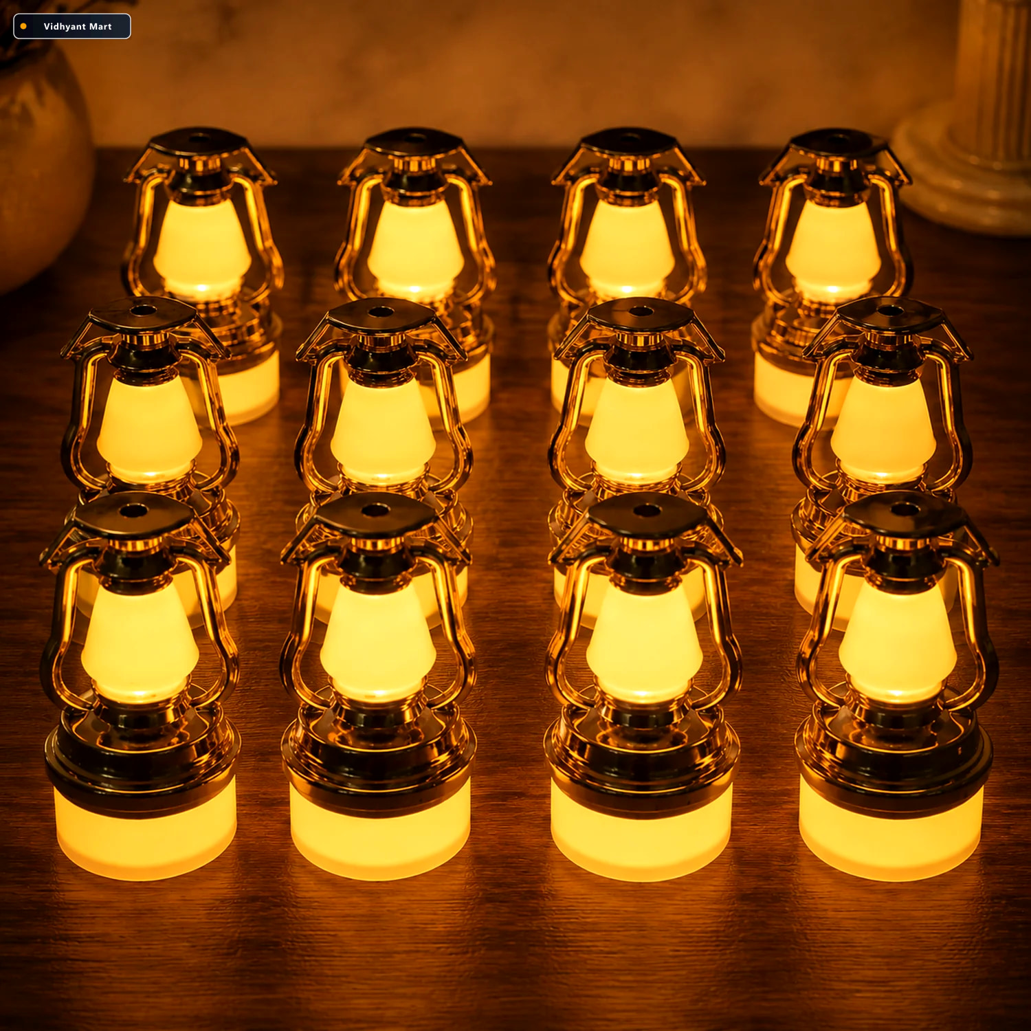 Vidhyant Mart Vintage Lantern Flameless Led Candle Set Elegant W 1