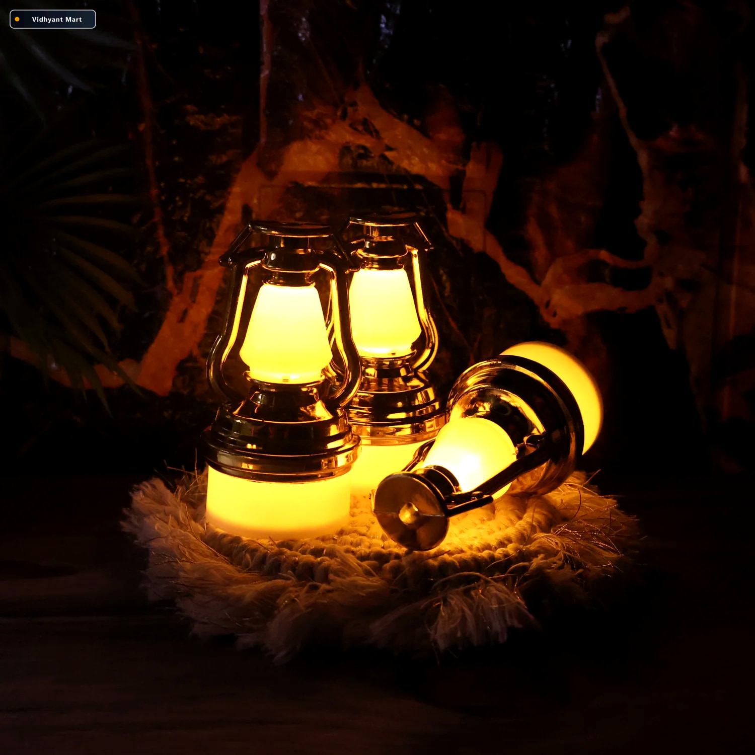 Vidhyant Mart Vintage Lantern Flameless Led Candle Set Elegant W 3