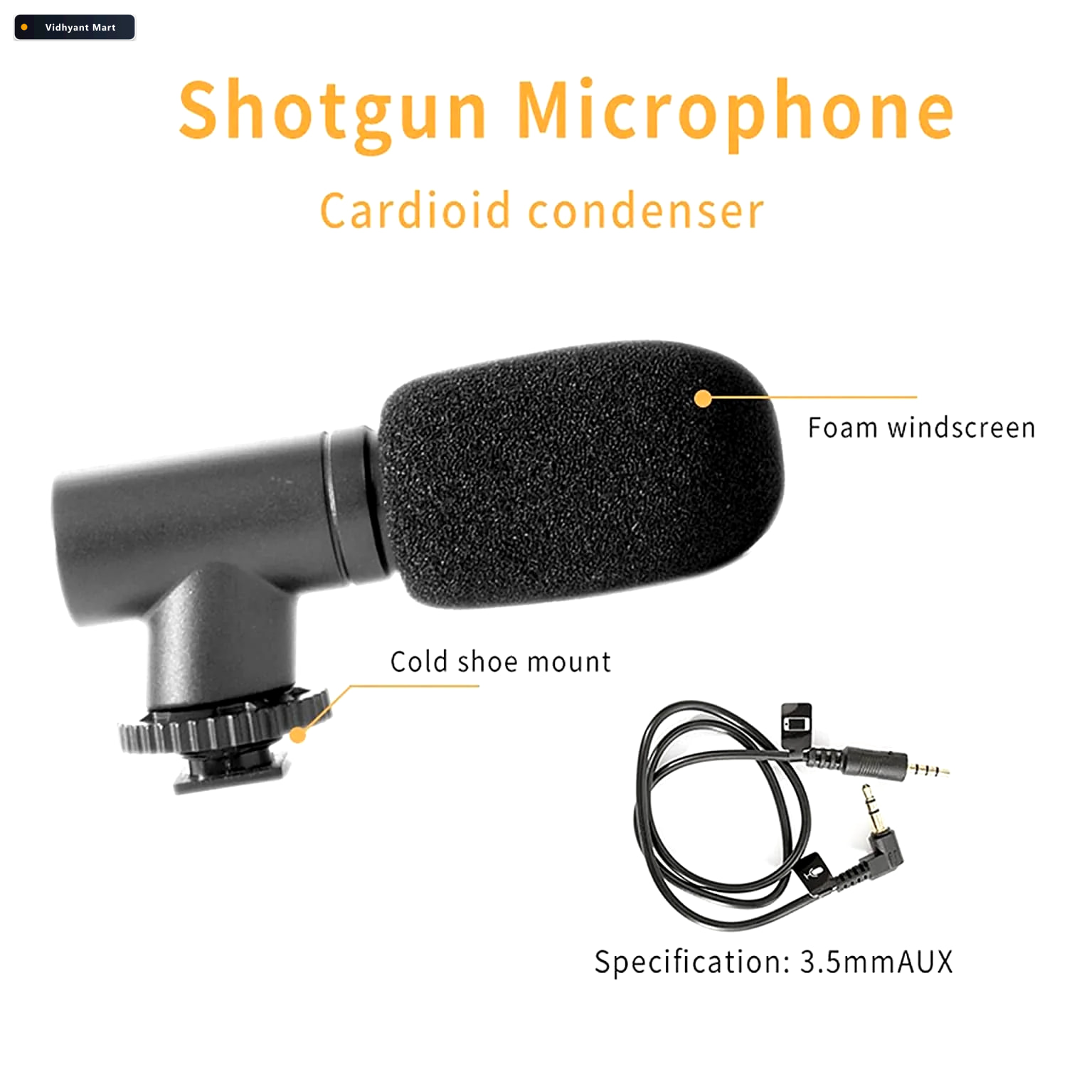 Vidhyant Mart Vlogging Kit Mini Tripod Mic Led Light For Video M 2