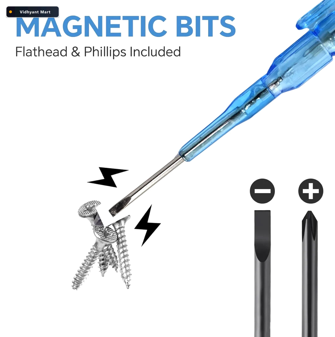 Vidhyant Mart Voltage Tester Screwdriver Insulated 100 500v Ac B 2