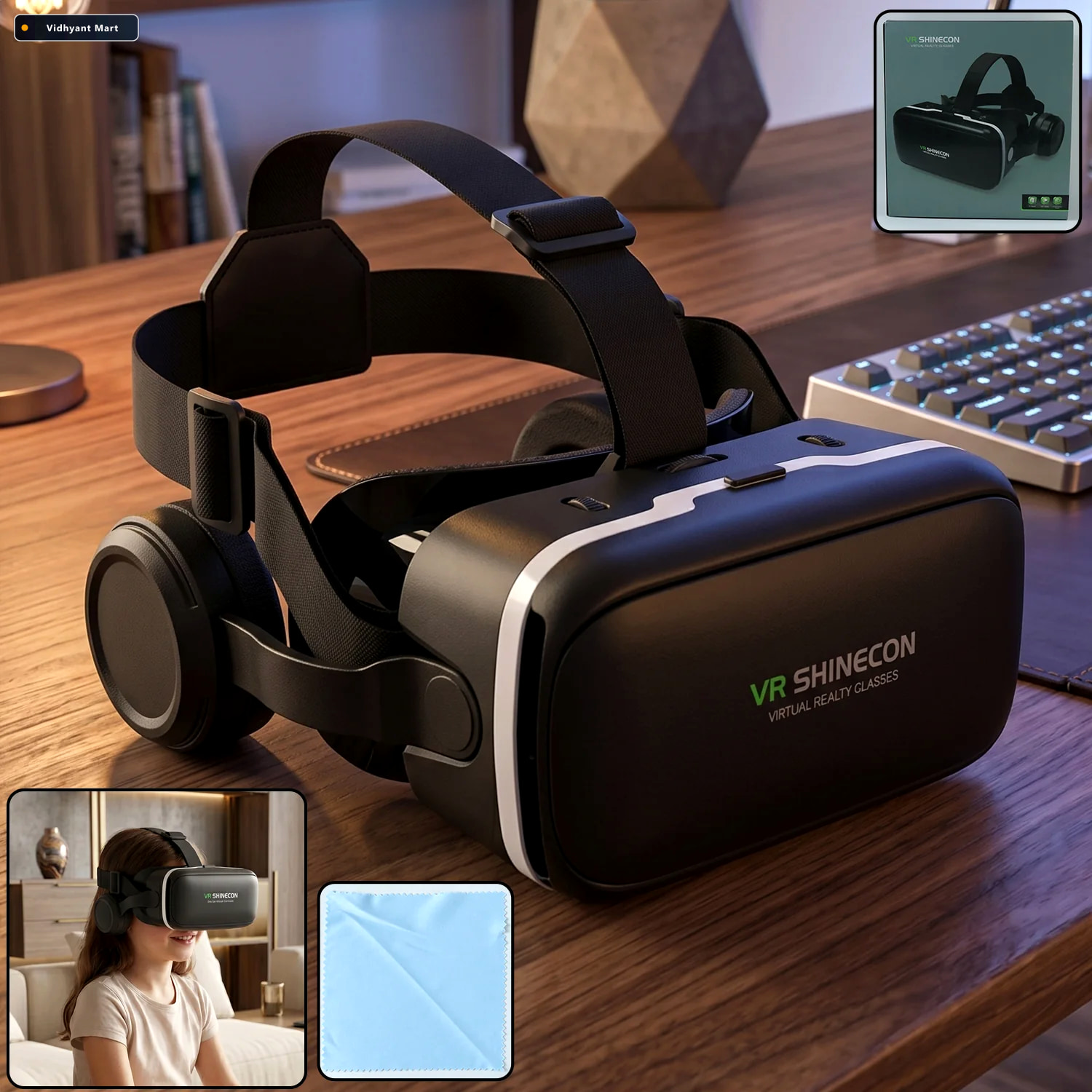 Vidhyant Mart Vr Headset Immersive 3d Experience With Headphones 1