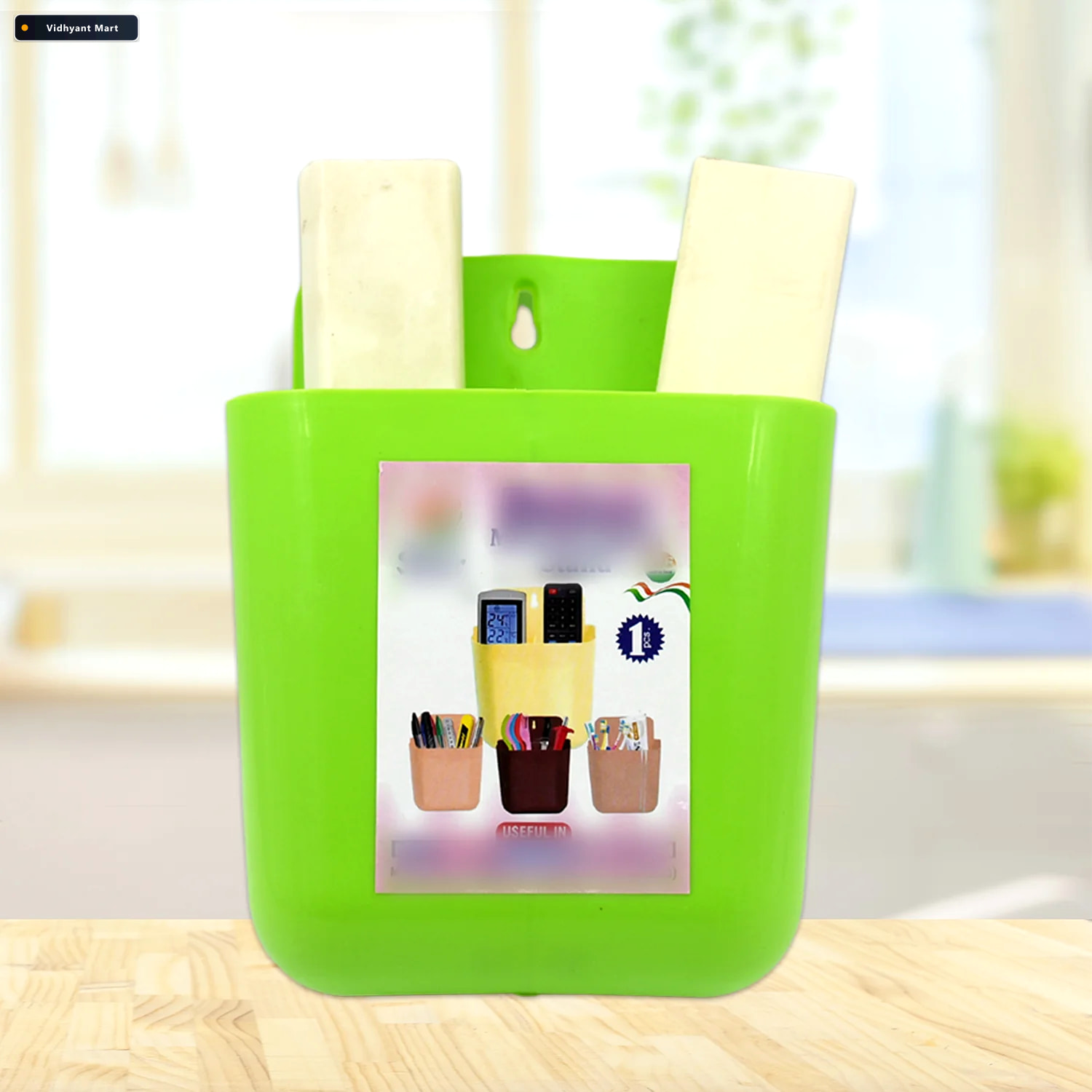 Vidhyant Mart Wall Holder 2 Section Mobile Remote Brush Organize 1