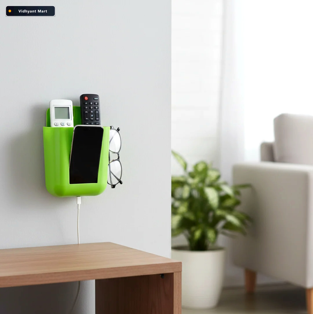 Vidhyant Mart Wall Holder 2 Section Mobile Remote Brush Organize 4
