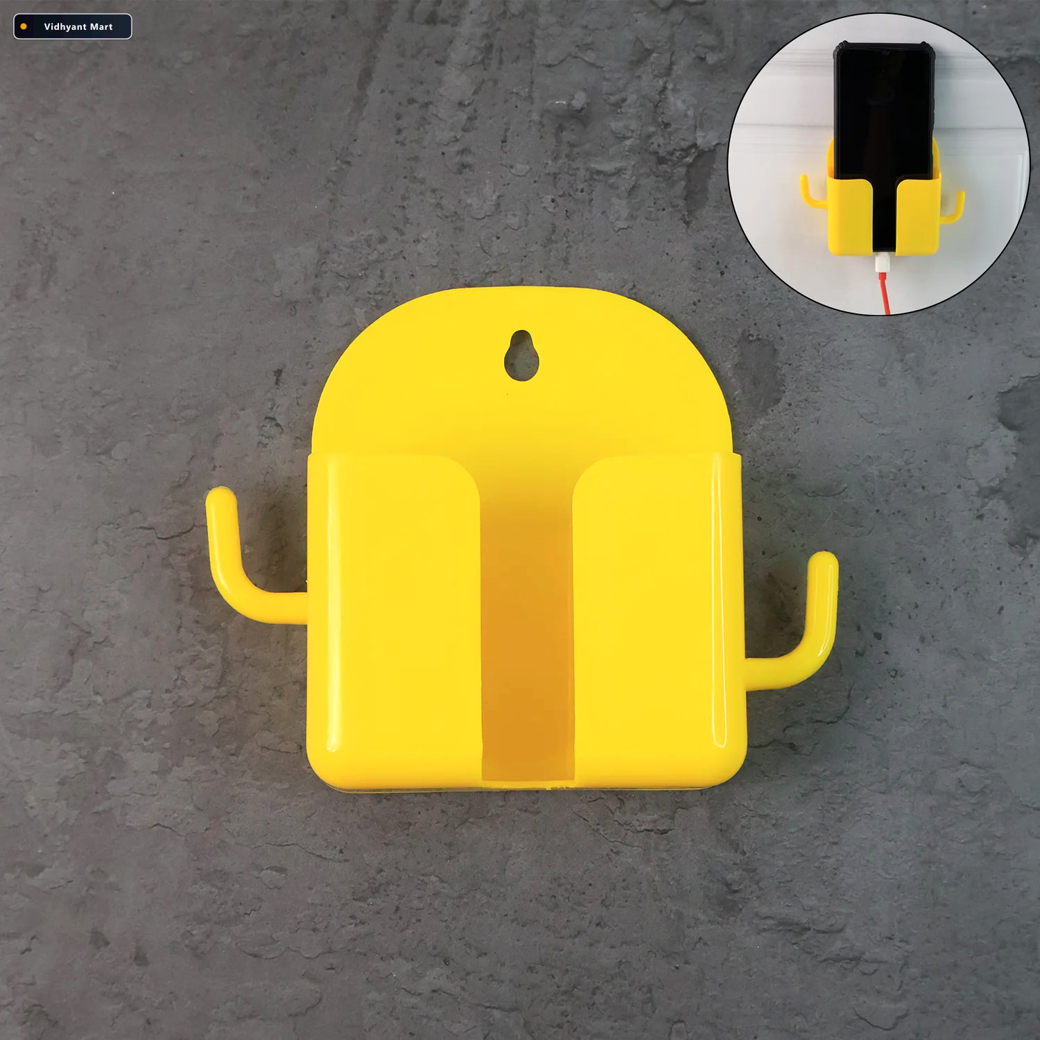 Vidhyant Mart Wall Mount Mobile Phone Holder With Hook Space Sav 1