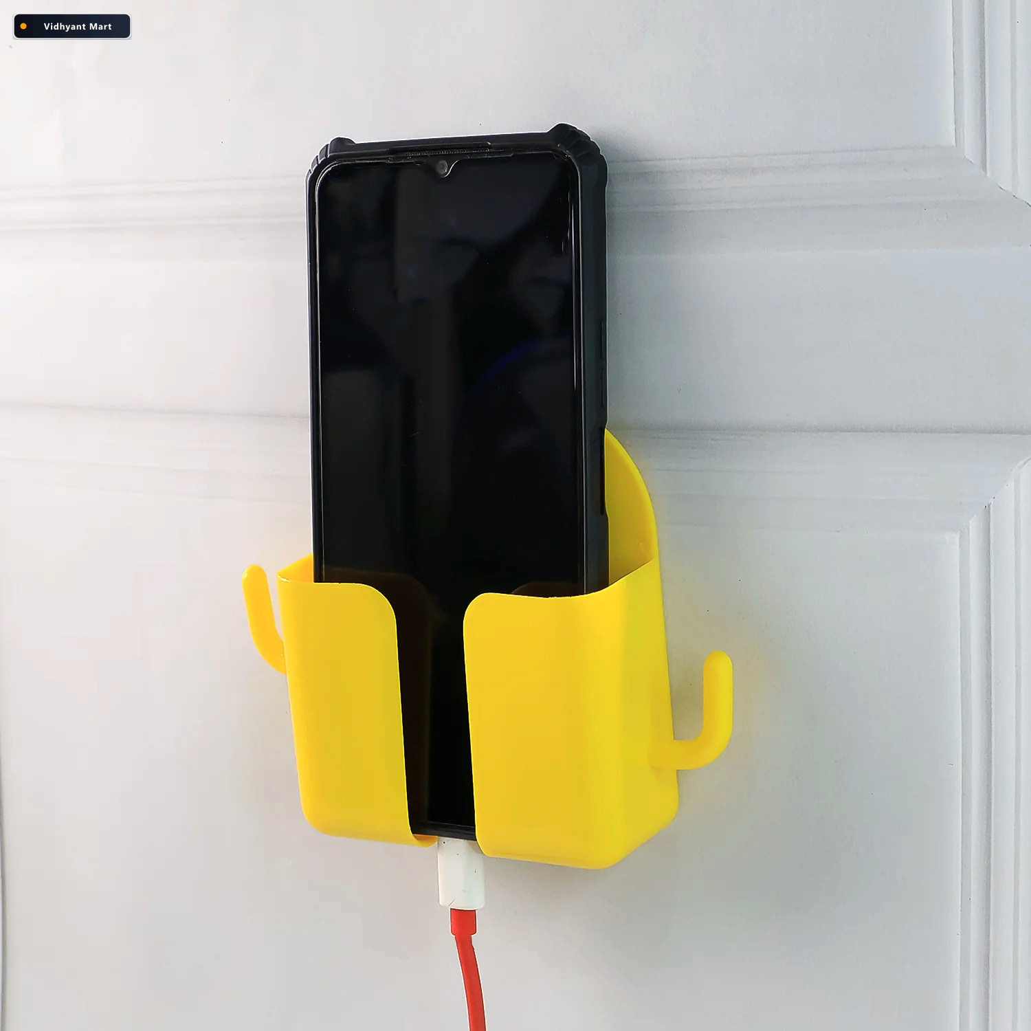 Vidhyant Mart Wall Mount Mobile Phone Holder With Hook Space Sav 3
