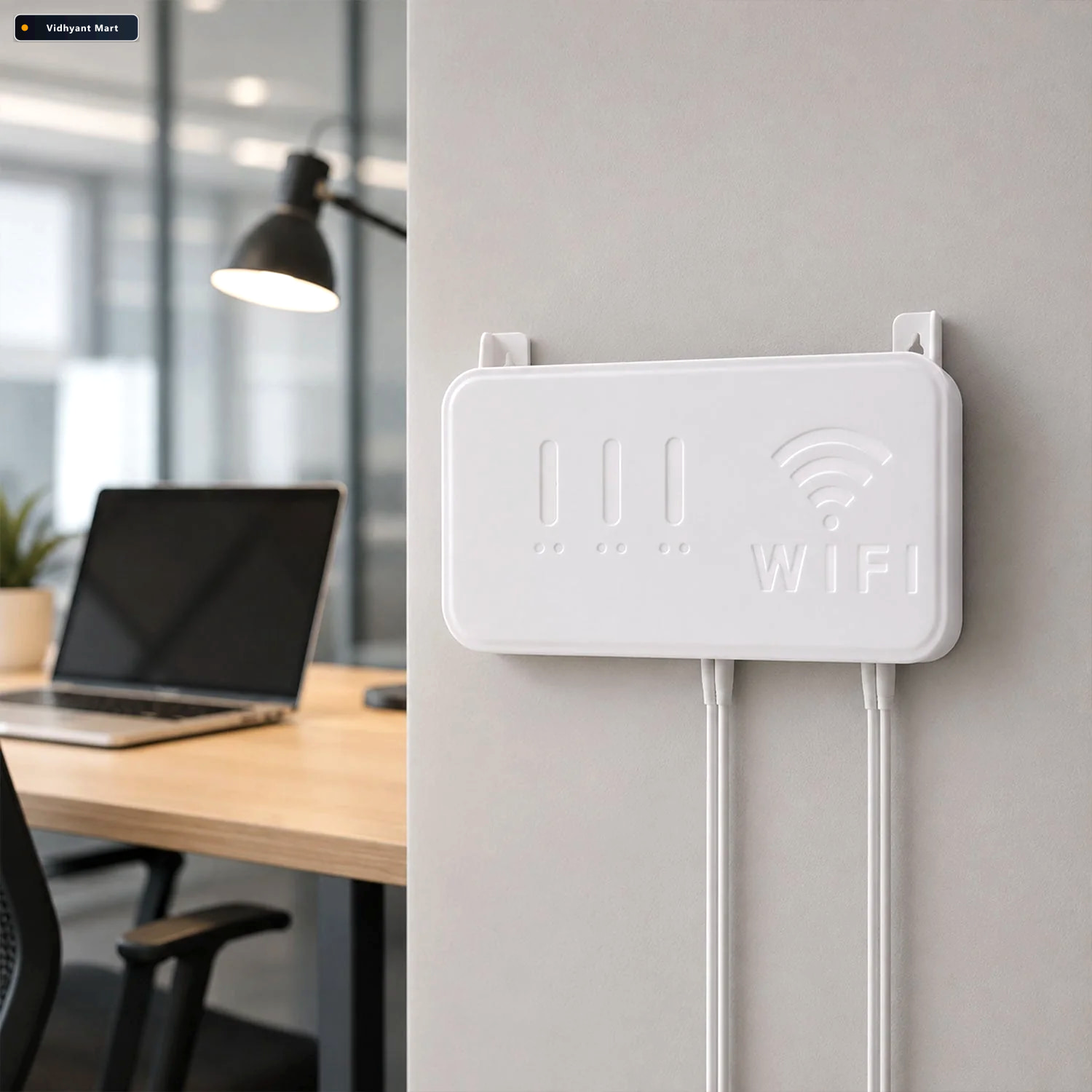 Vidhyant Mart Wall Mount Wifi Router Holder Space Saving Cable M 1