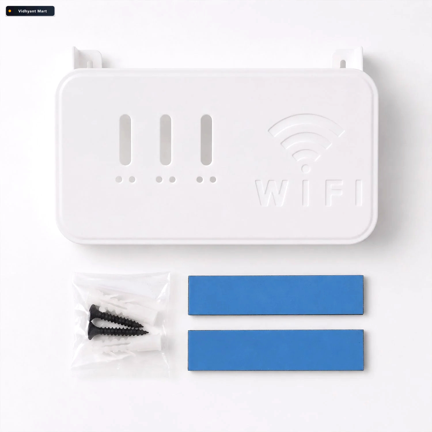 Vidhyant Mart Wall Mount Wifi Router Holder Space Saving Cable M 4