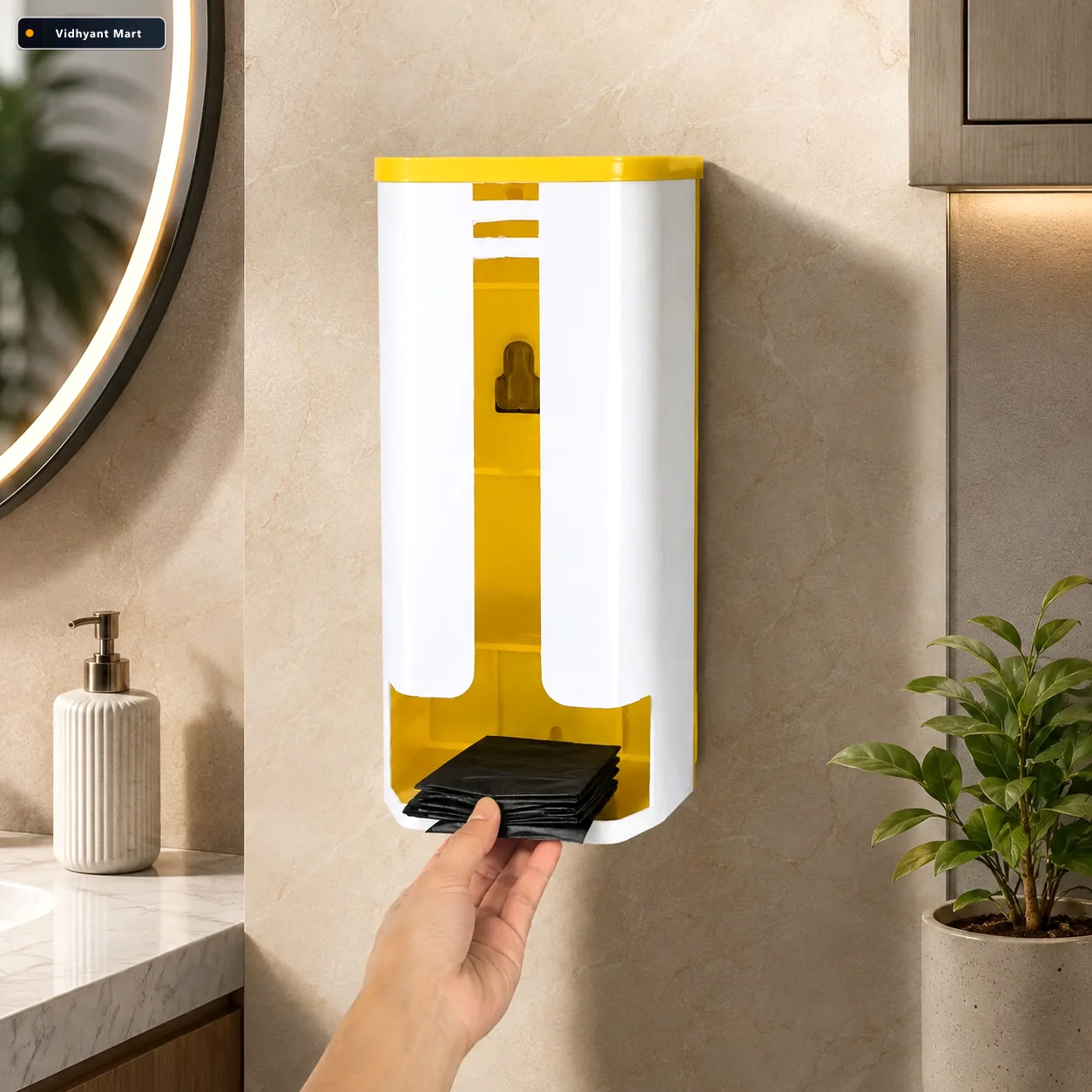 Vidhyant Mart Wall Mounted Bag Dispenser Kitchen Plastic Bag Org 1