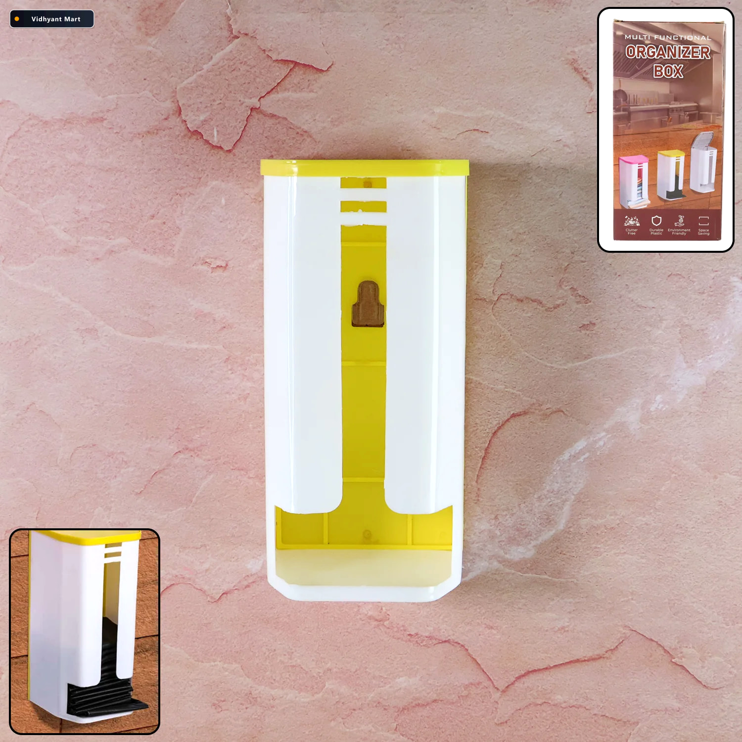Vidhyant Mart Wall Mounted Bag Dispenser Kitchen Plastic Bag Org 2