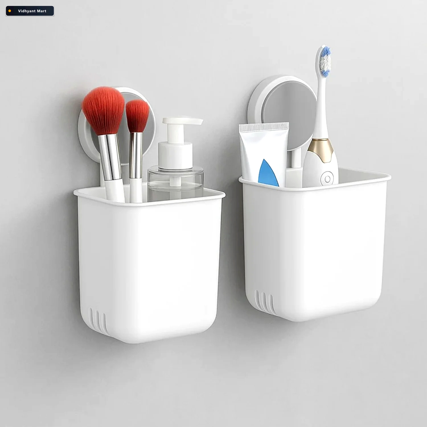 Vidhyant Mart Wall Mounted Bathroom Organizer Cups For Space Sav 1
