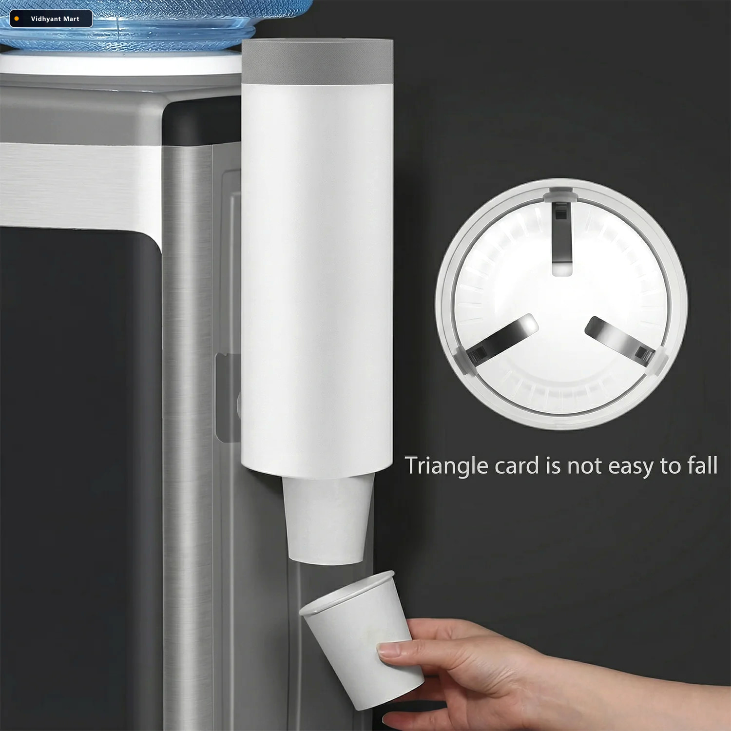 Vidhyant Mart Wall Mounted Cup Holder Space Saving Dispenser For 2