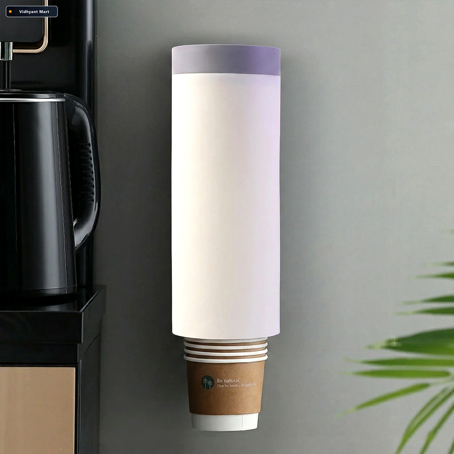 Vidhyant Mart Wall Mounted Cup Holder Space Saving Dispenser For 3