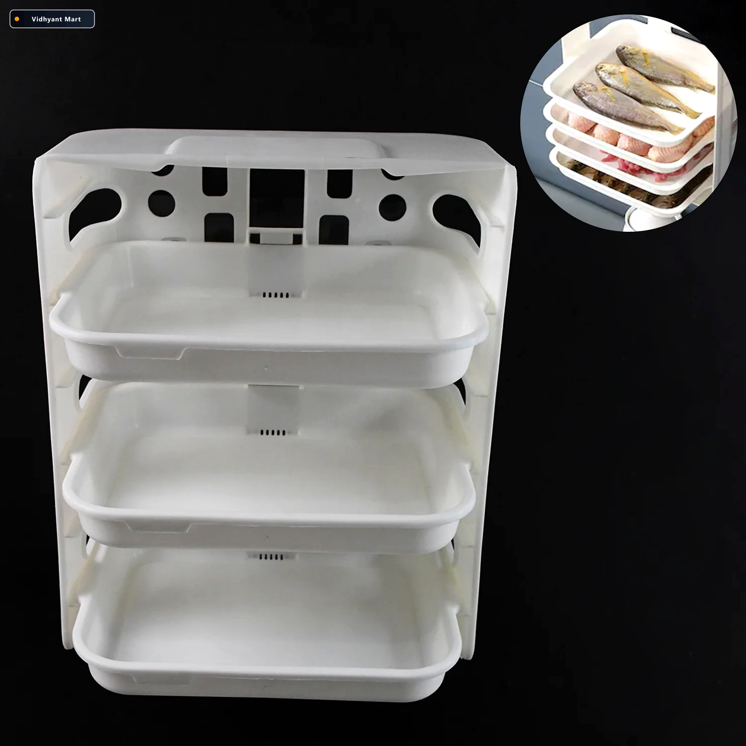 Vidhyant Mart Wall Mounted Food Organizer Rack 3 Layer Plastic K 3