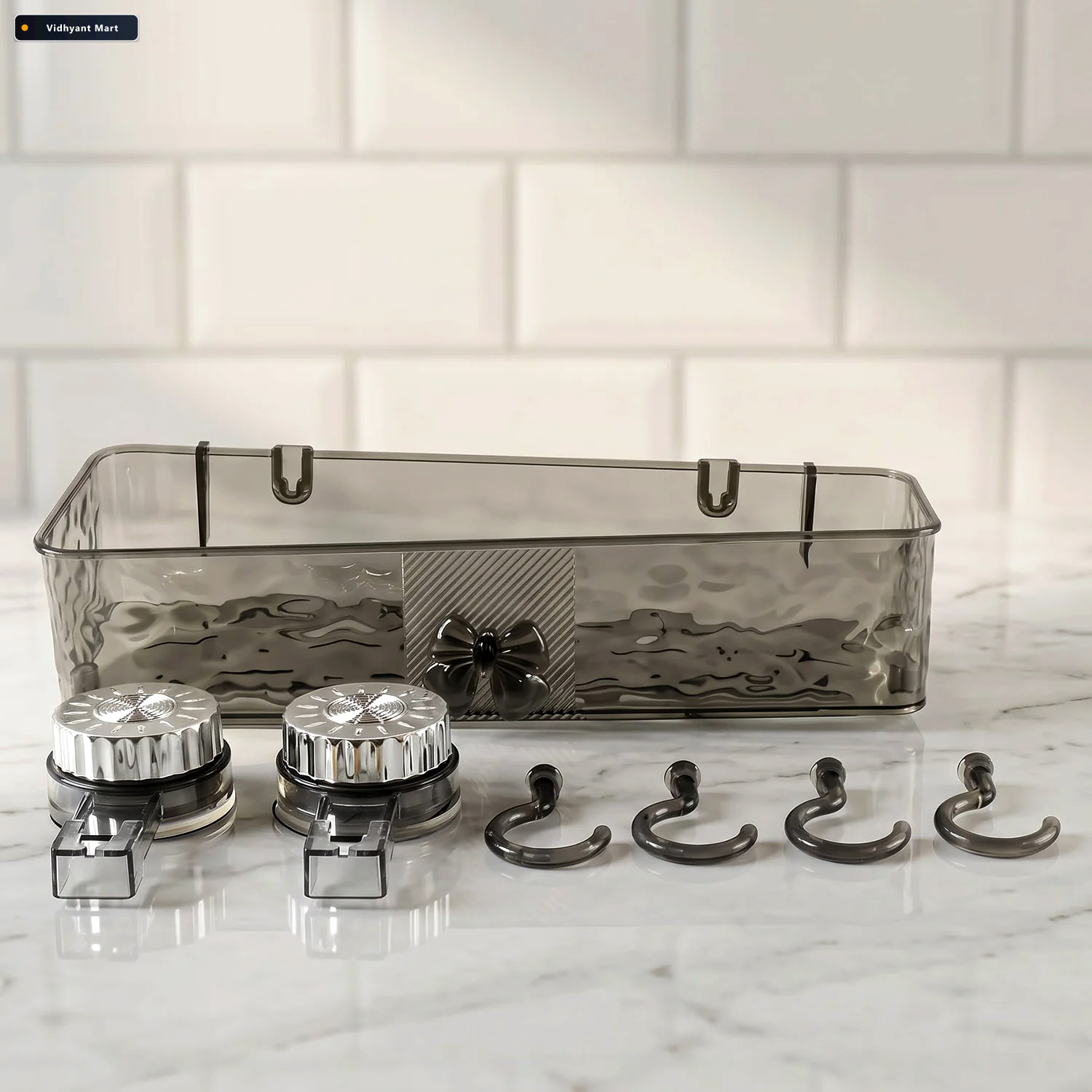 Vidhyant Mart Wall Mounted Kitchen Shelf With Suction Cups And H 2