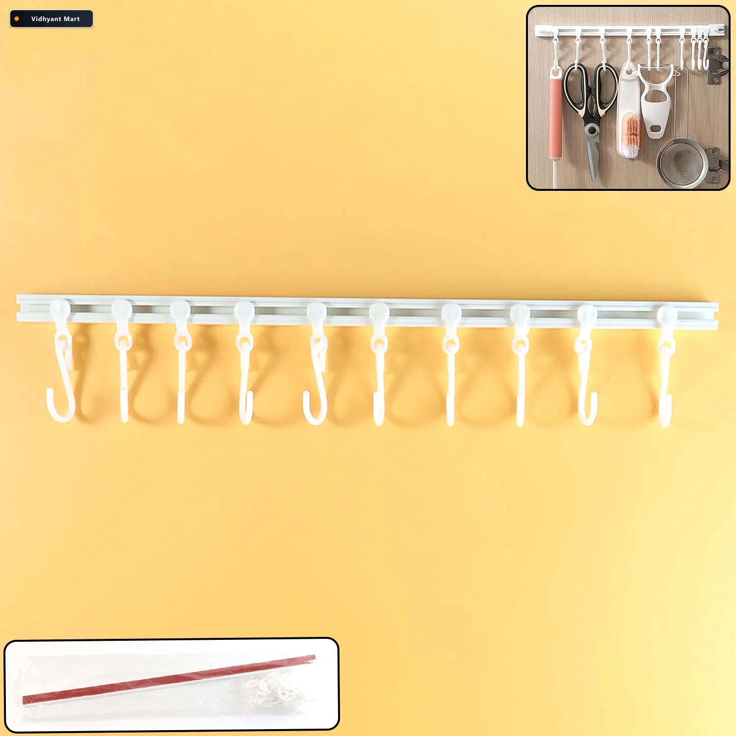 Vidhyant Mart Wall Mounted Kitchen Storage Rack With 10 Adjustab 1