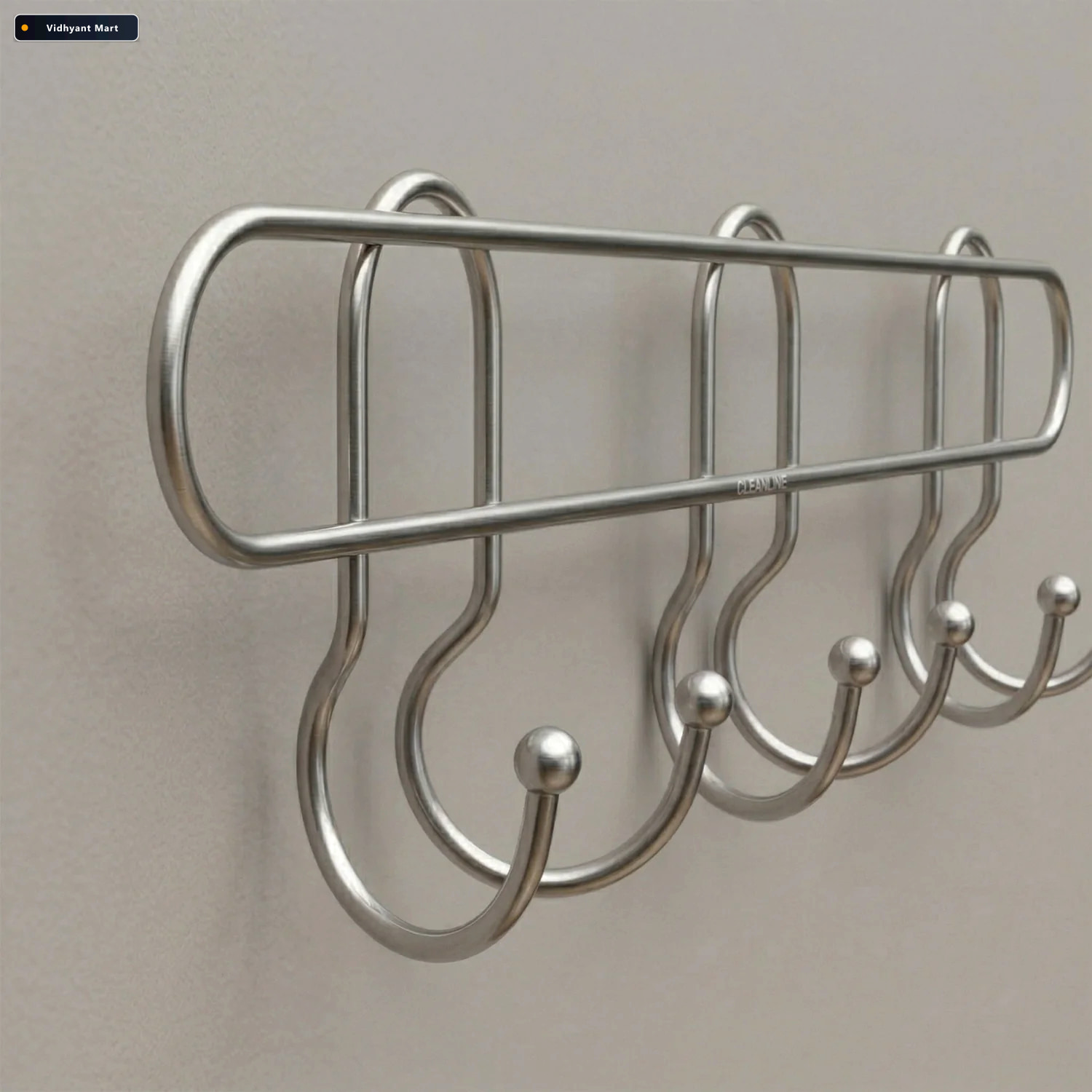 Vidhyant Mart Wall Mounted Metal Hook Rack Sleek Heavy Duty Orga 2