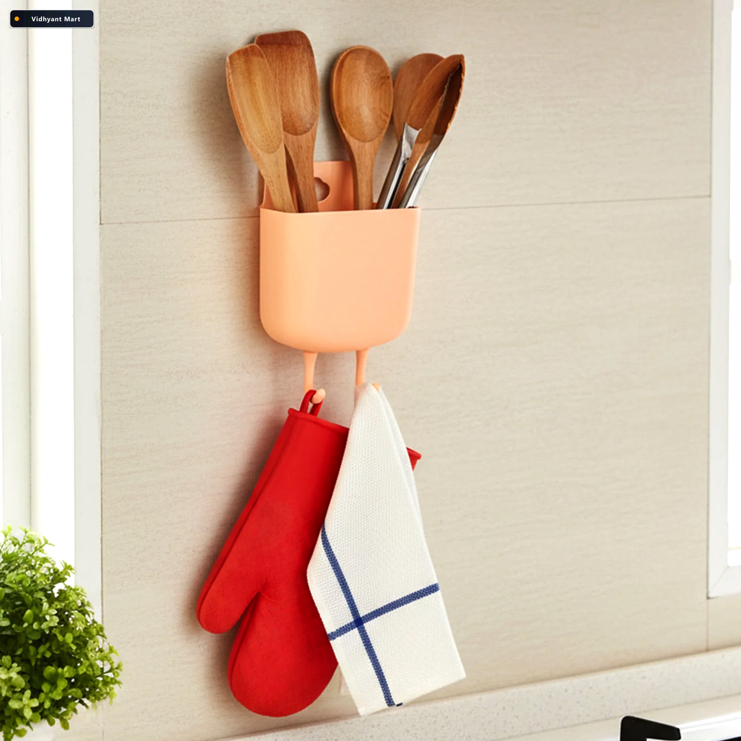 Vidhyant Mart Wall Mounted Mobile Charging Holder Space Saving O 2