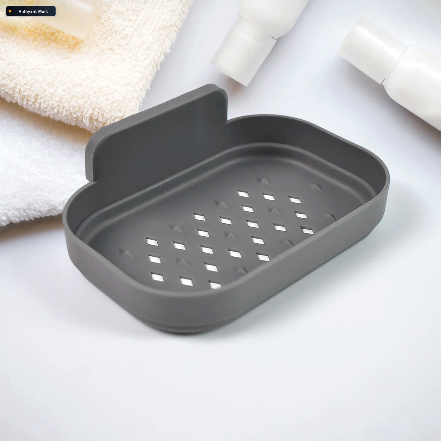 Vidhyant Mart Wall Mounted Soap Dish Self Adhesive Plastic Holde 1