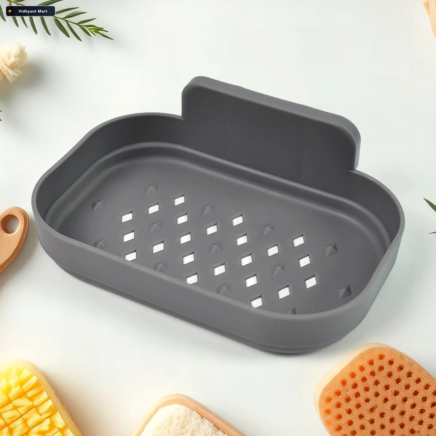 Vidhyant Mart Wall Mounted Soap Dish Self Adhesive Plastic Holde 3