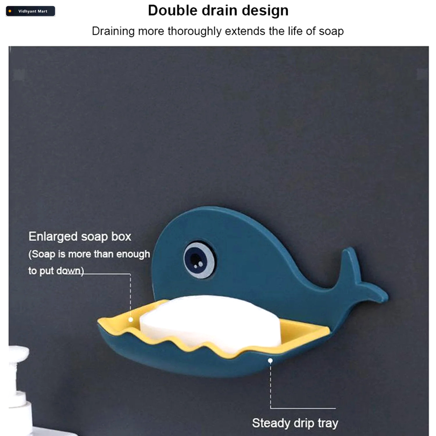Vidhyant Mart Wall Mounted Soap Holder Fish Shape Double Layer A 2