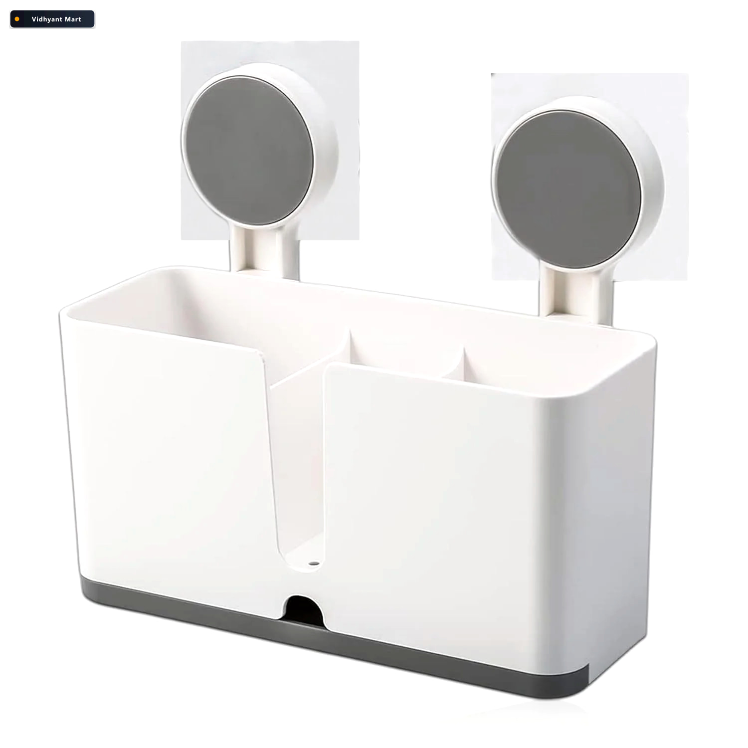 Vidhyant Mart Wall Mounted Toothbrush Holder 3 Compartments With 4