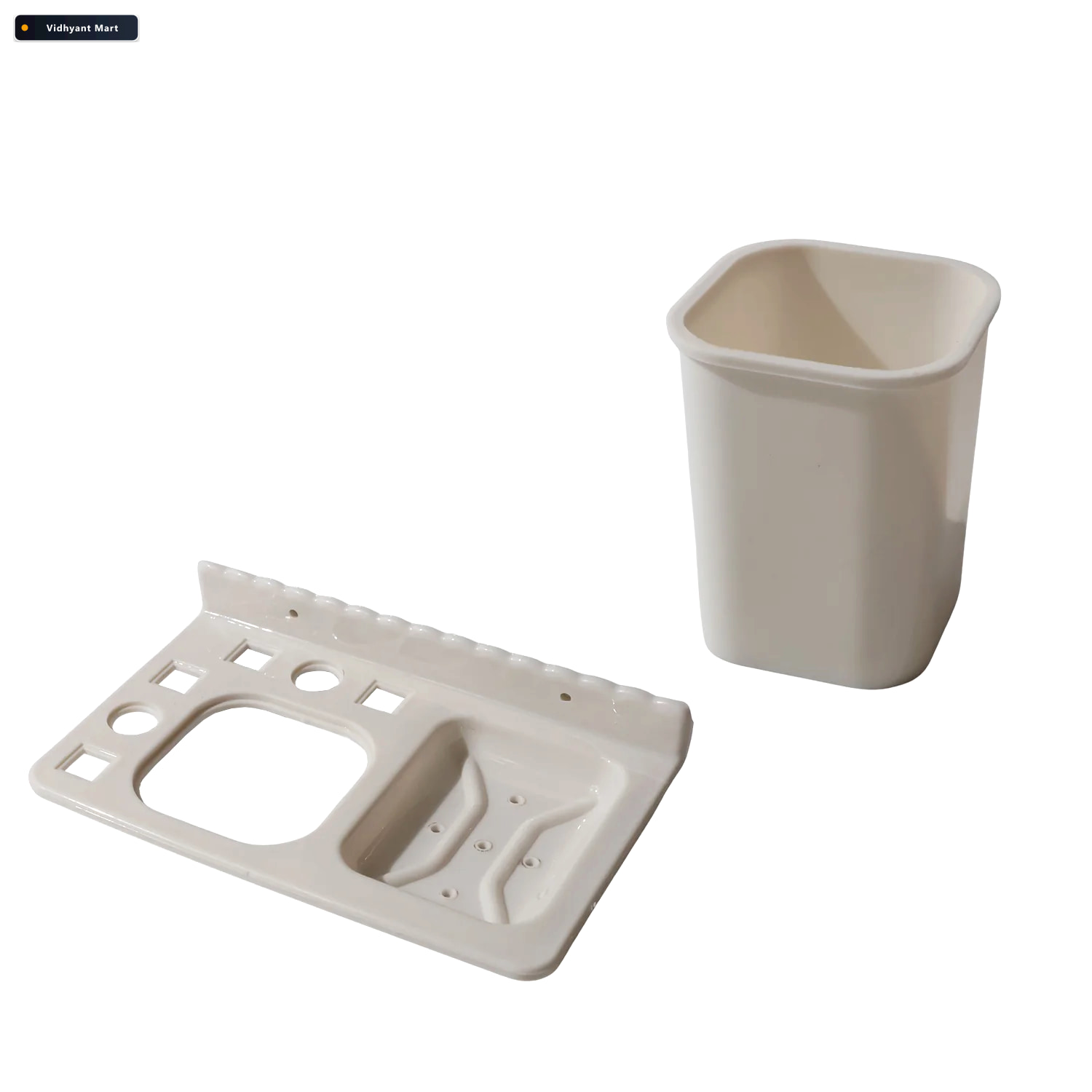 Vidhyant Mart Wall Mounted Toothbrush Holder 3in1 Multi Compartm 4