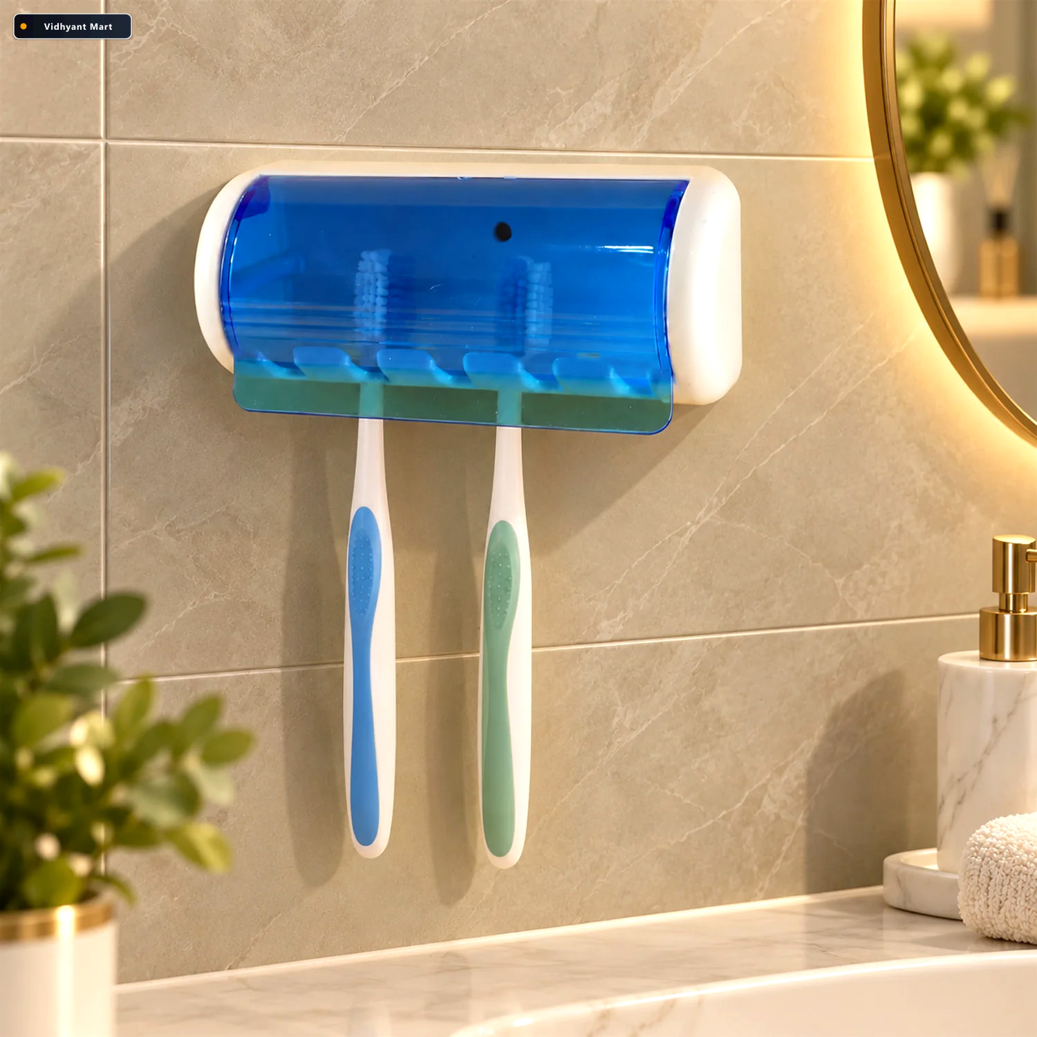 Vidhyant Mart Wall Mounted Toothbrush Holder Hygienic Space Savi 3