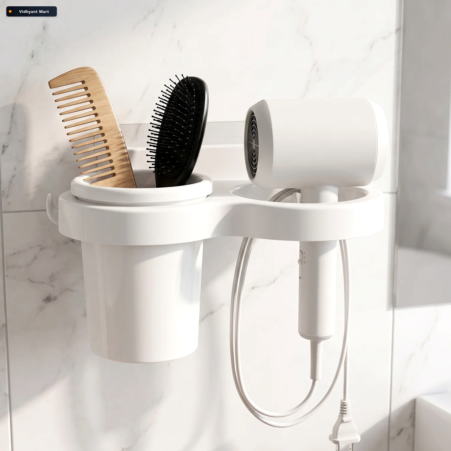 Vidhyant Mart Wall Mounted Toothbrush Holder Set Space Saving Ba 2