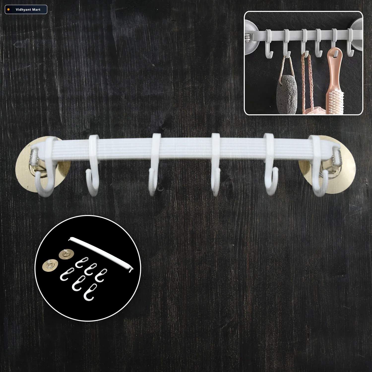 Vidhyant Mart Wall Mounted Towel Hanger No Drill Adhesive Rack M 1