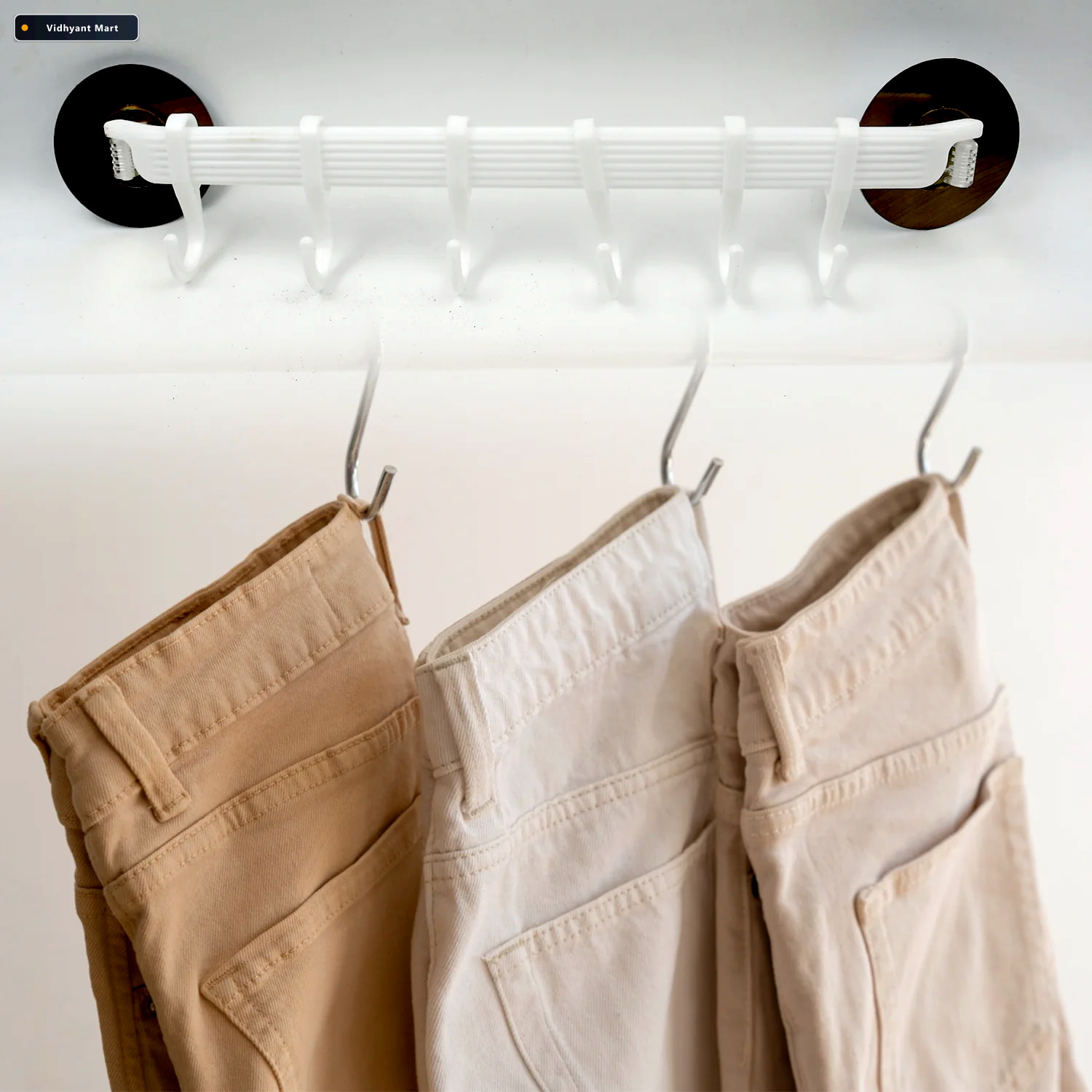 Vidhyant Mart Wall Mounted Towel Hanger No Drill Adhesive Rack M 2