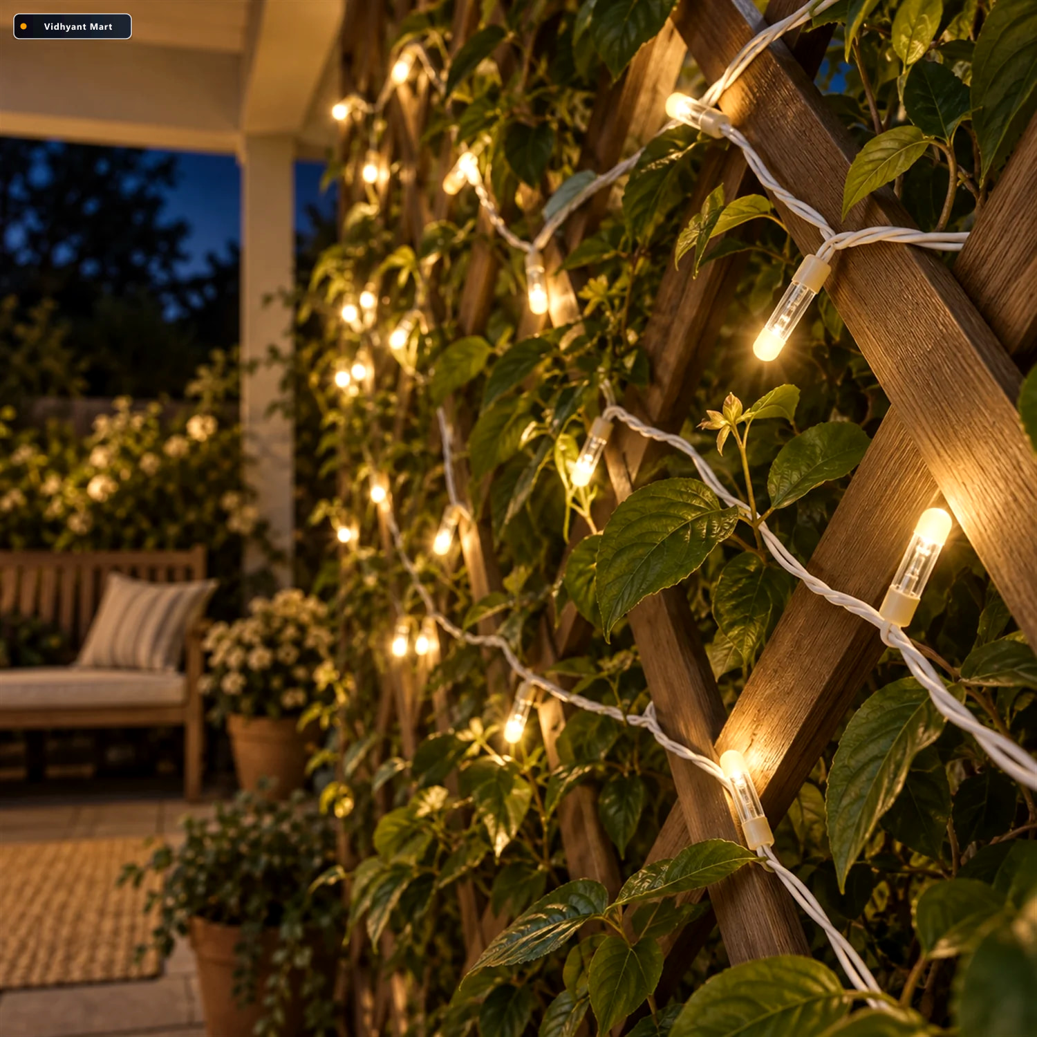 Vidhyant Mart Warm White Led String Light Series With Two Pin Pl 3