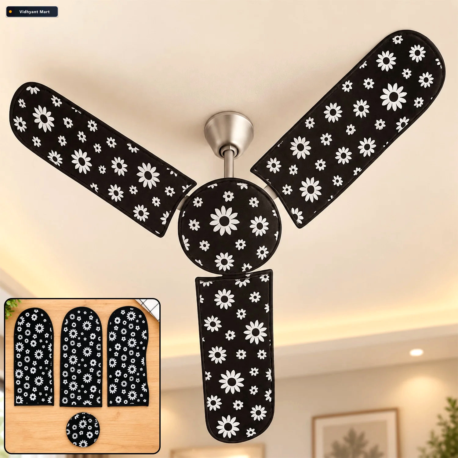Vidhyant Mart Washable Ceiling Fan Dust Cover Set For Home Blade 1