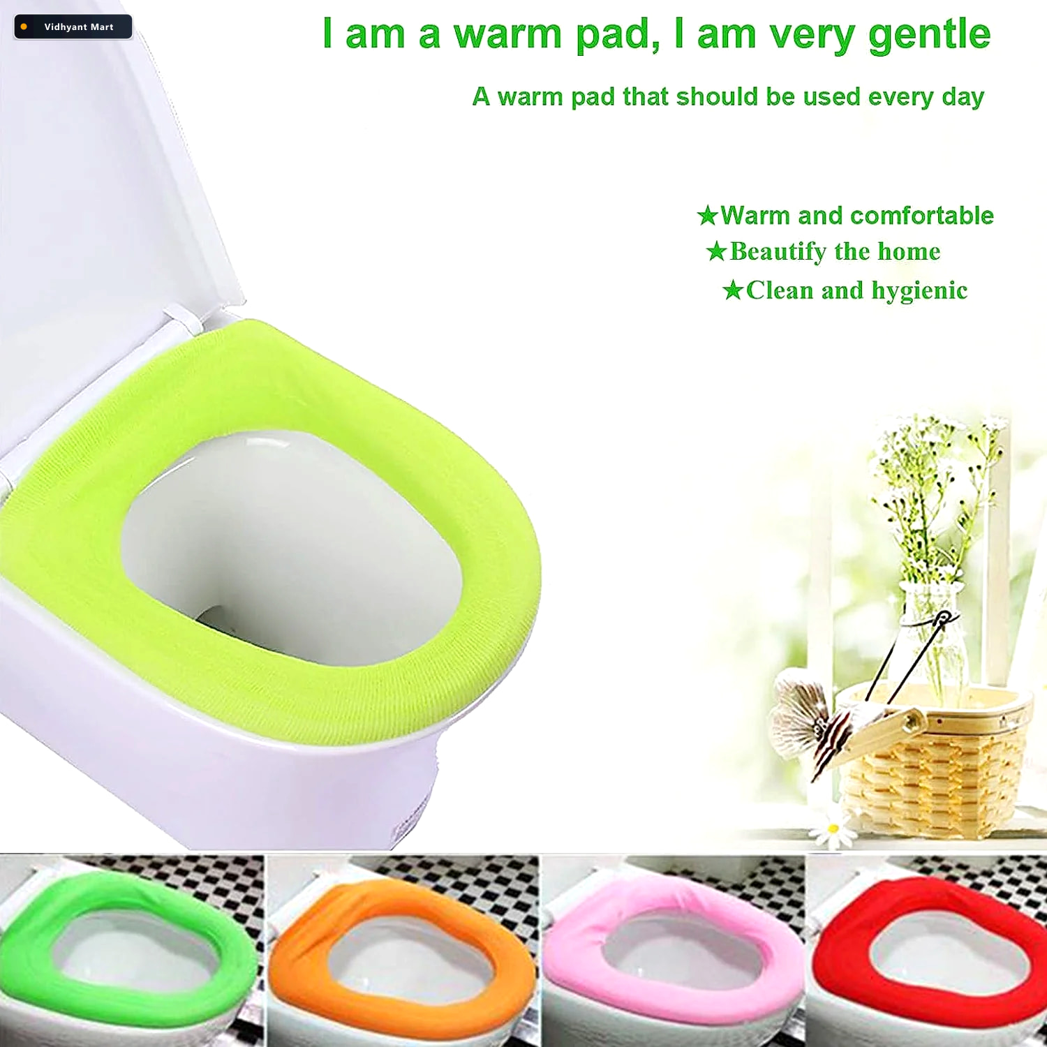 Vidhyant Mart Washable Toilet Seat Cover Soft Warm Bathora 4