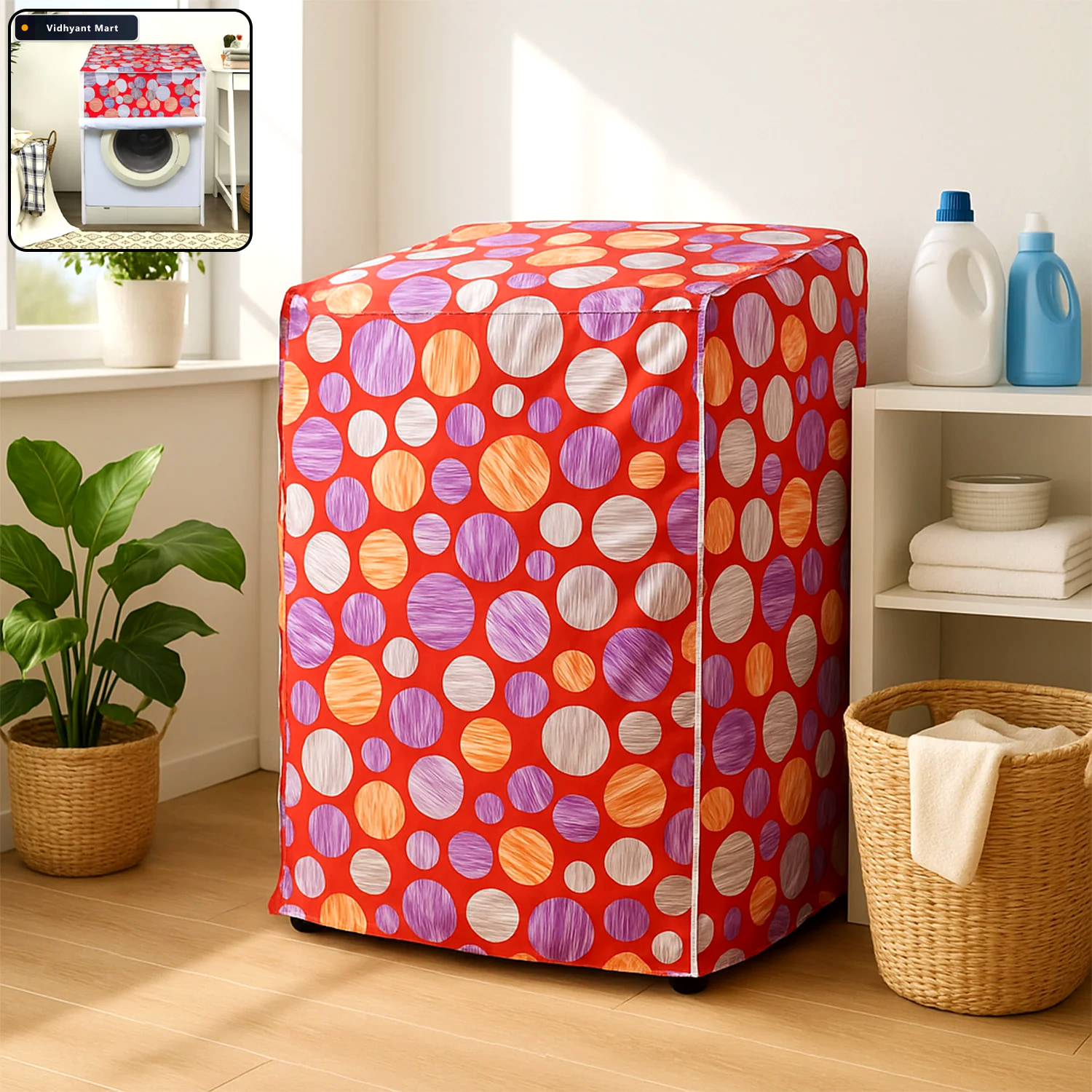 Vidhyant Mart Washing Machine Cover Waterproof Dustproof Protect 1