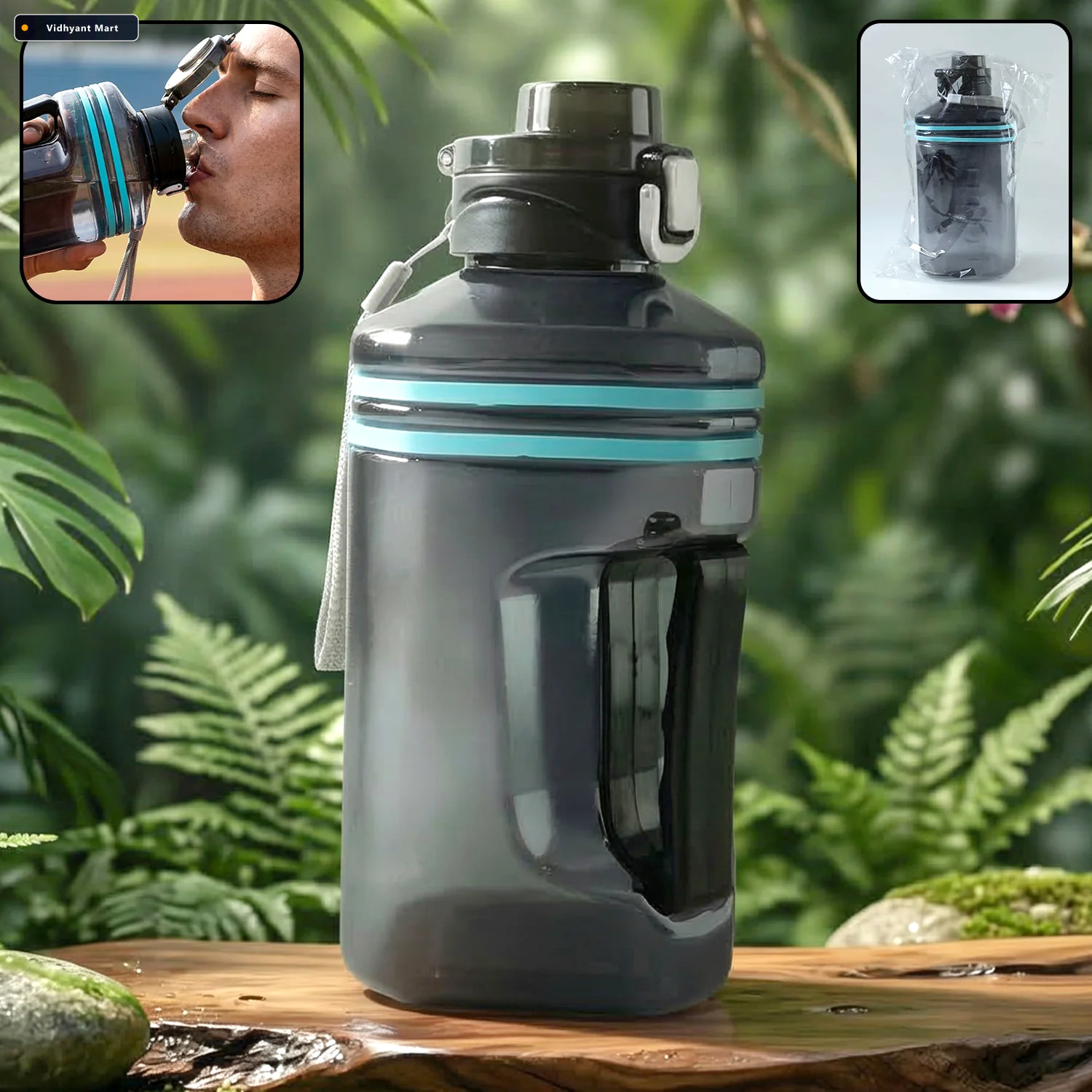 Vidhyant Mart Water Bottle Large Square Design With Handle For E 1